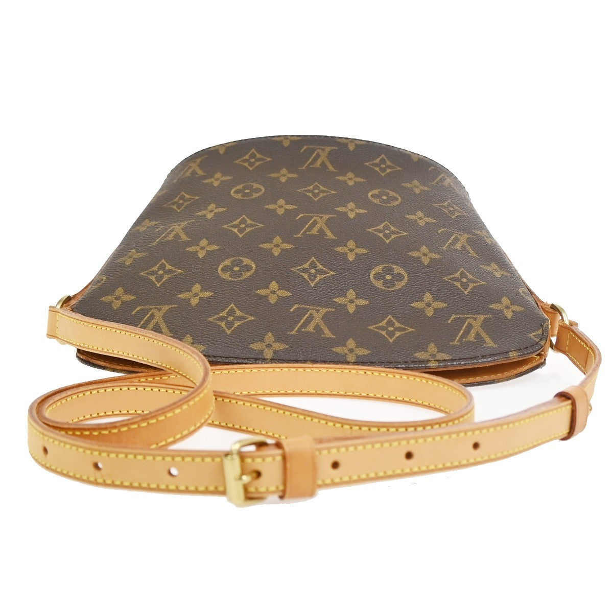 LOUIS VUITTON Logo Drouot Shoulder Bag Monogram Leather Brown M51290 16KC896