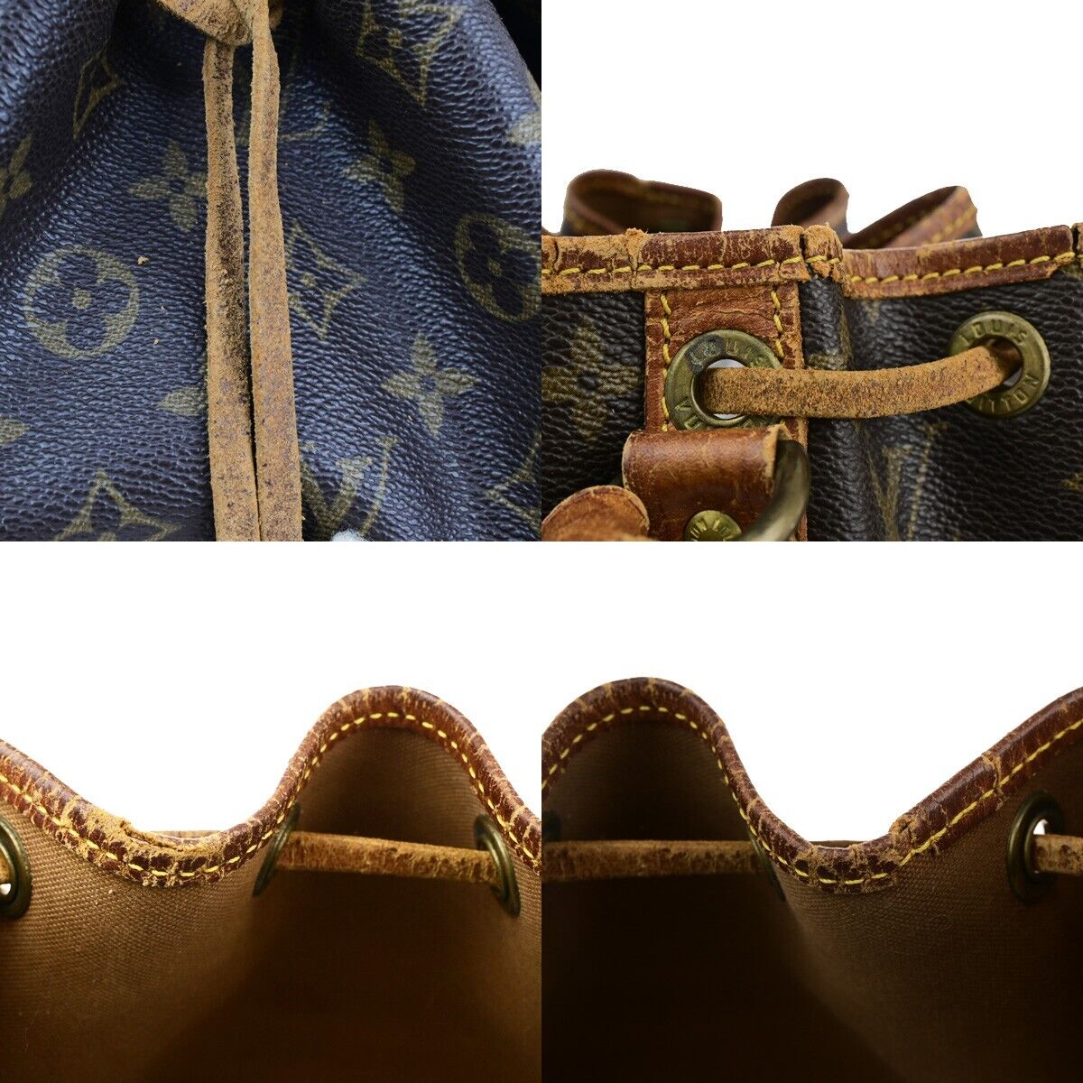 LOUIS VUITTON Petit Noe Drawstring Shoulder Bag Monogram Leather M42226 69ED112