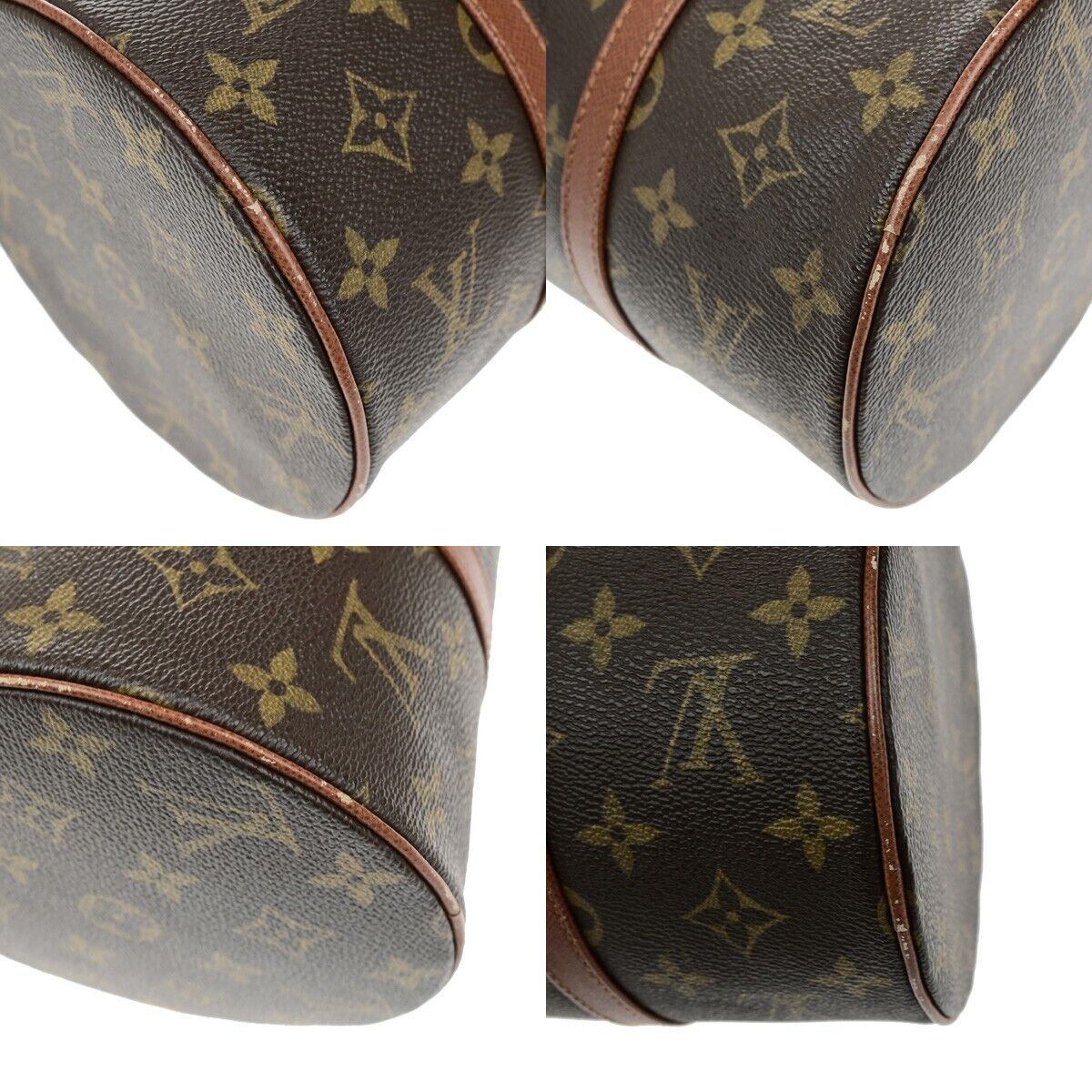 LOUIS VUITTON Logo PAPILLON 30 Hand Bag Monogram Leather Brown M51365 39YH075