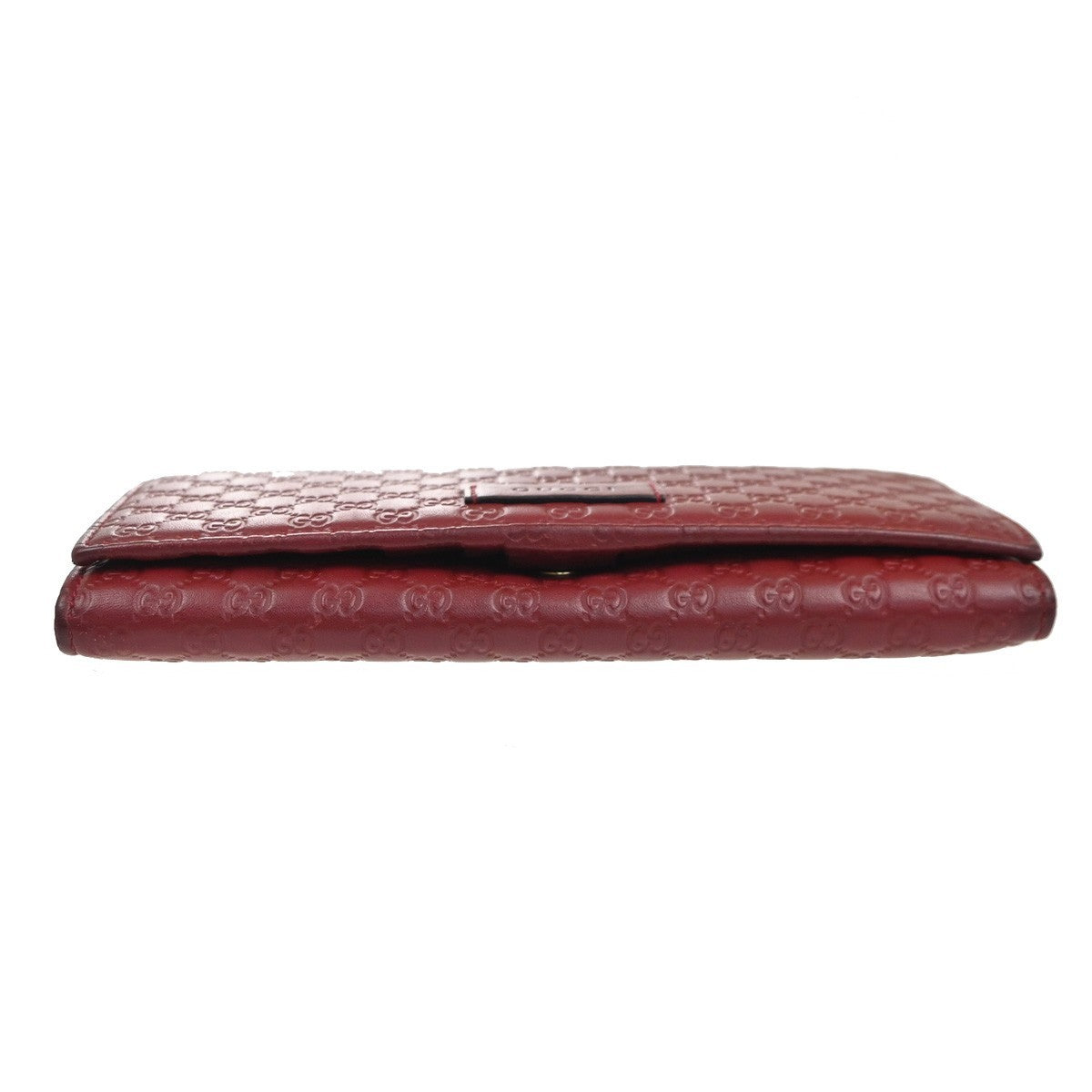 GUCCI Micro Guccissima GG Pattern Bifold Long Wallet Leather Red Italy 31KC718