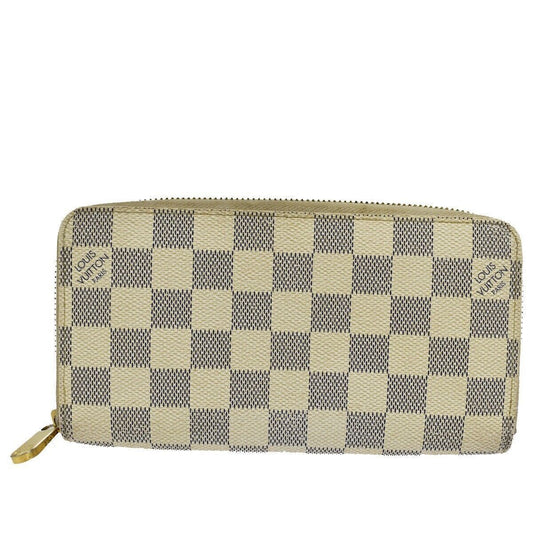 LOUIS VUITTON Zippy Wallet Long Bifold Damier Azur Leather WE N60019 30YC188