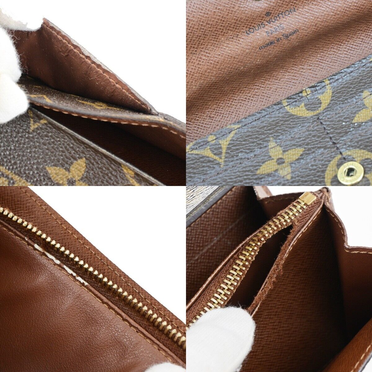 LOUIS VUITTON Logo Portefeuille Sarah Long Wallet Monogram Brown M61734 01ED338