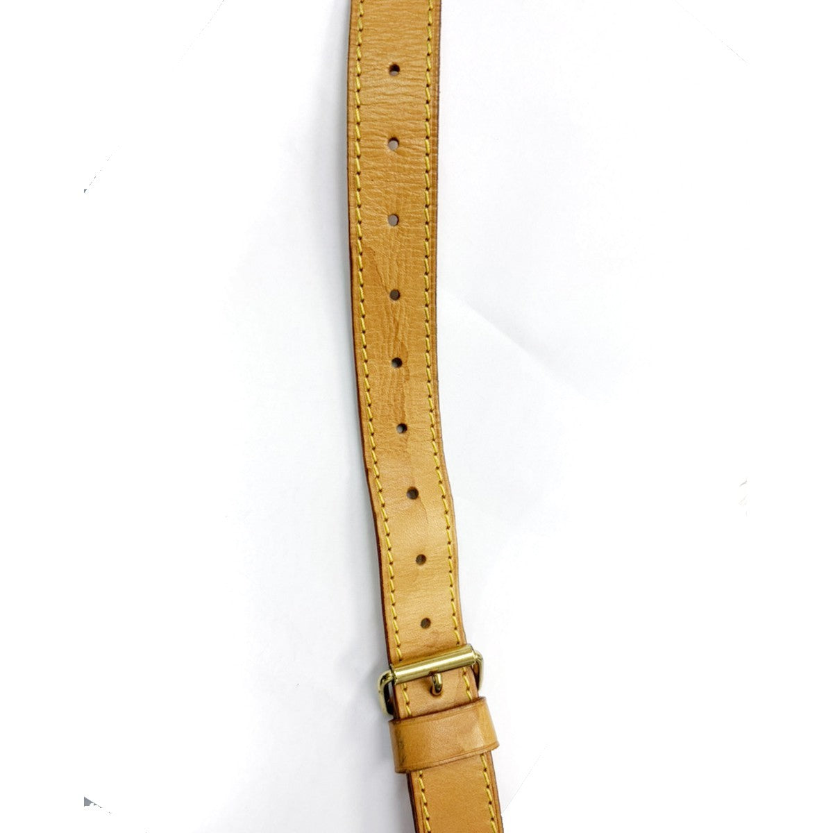 LOUIS VUITTON Logo Shoulder Bag Strap Adjustable Leather Brown GHW 67YJ014