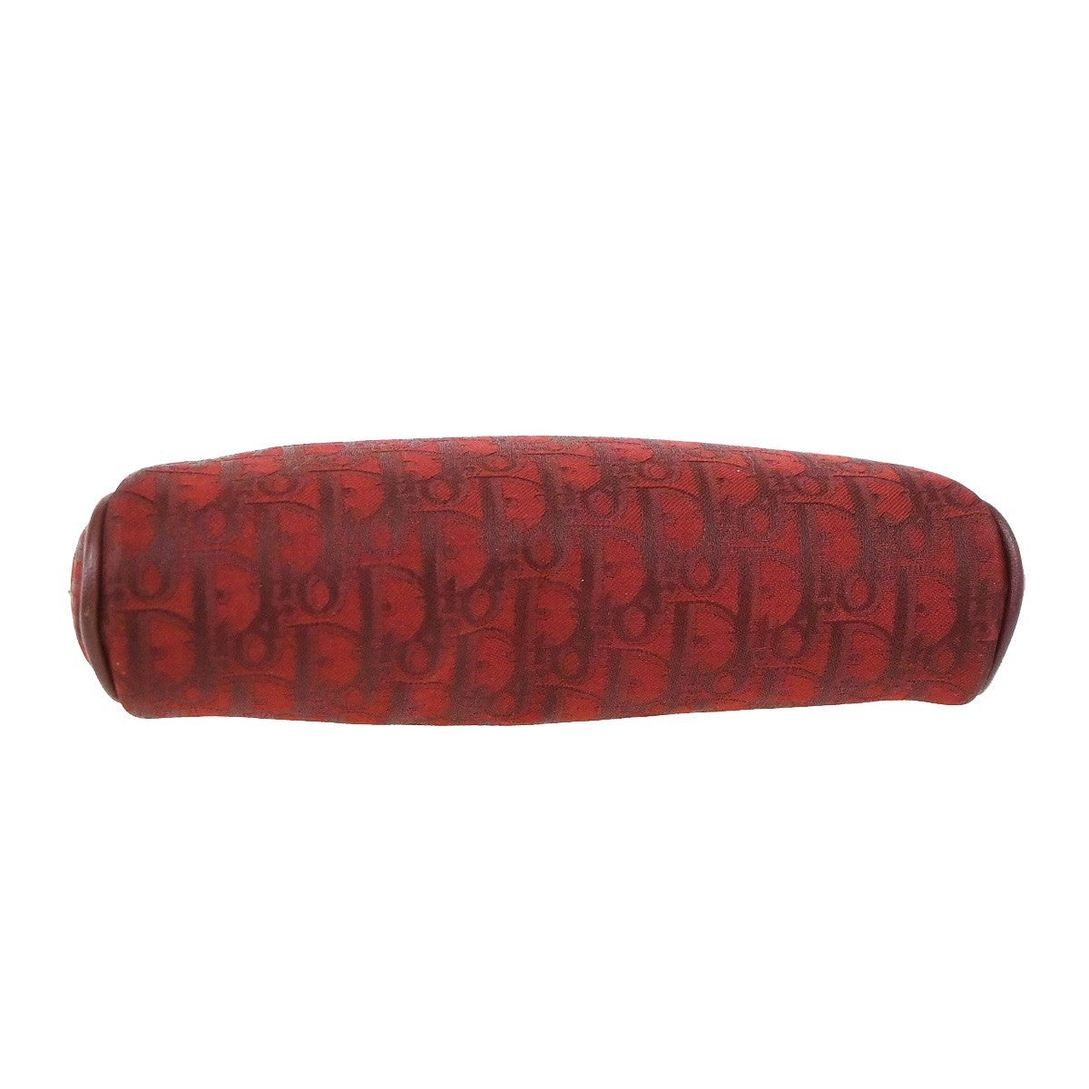 CHRISTIAN DIOR Trotter Pattern Cosmetic Pouch Canvas Leather Red France 68KD157
