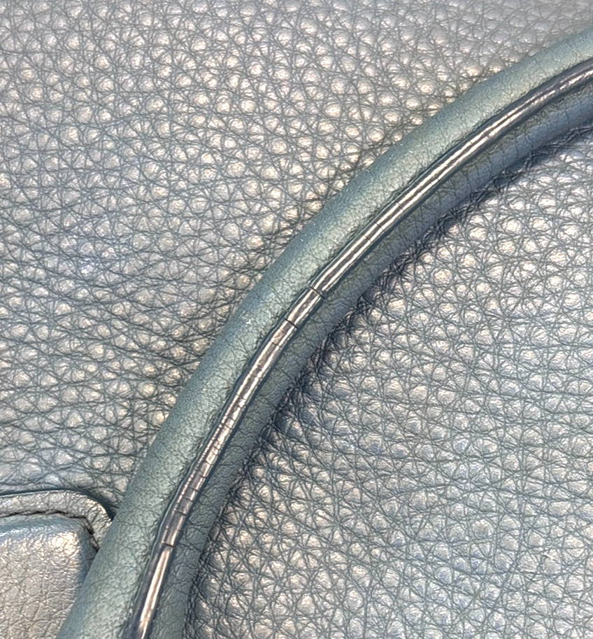 PRADA Logo 2way Shoulder Hand Bag Vitello Daino Leather Blue GHW 76MA442