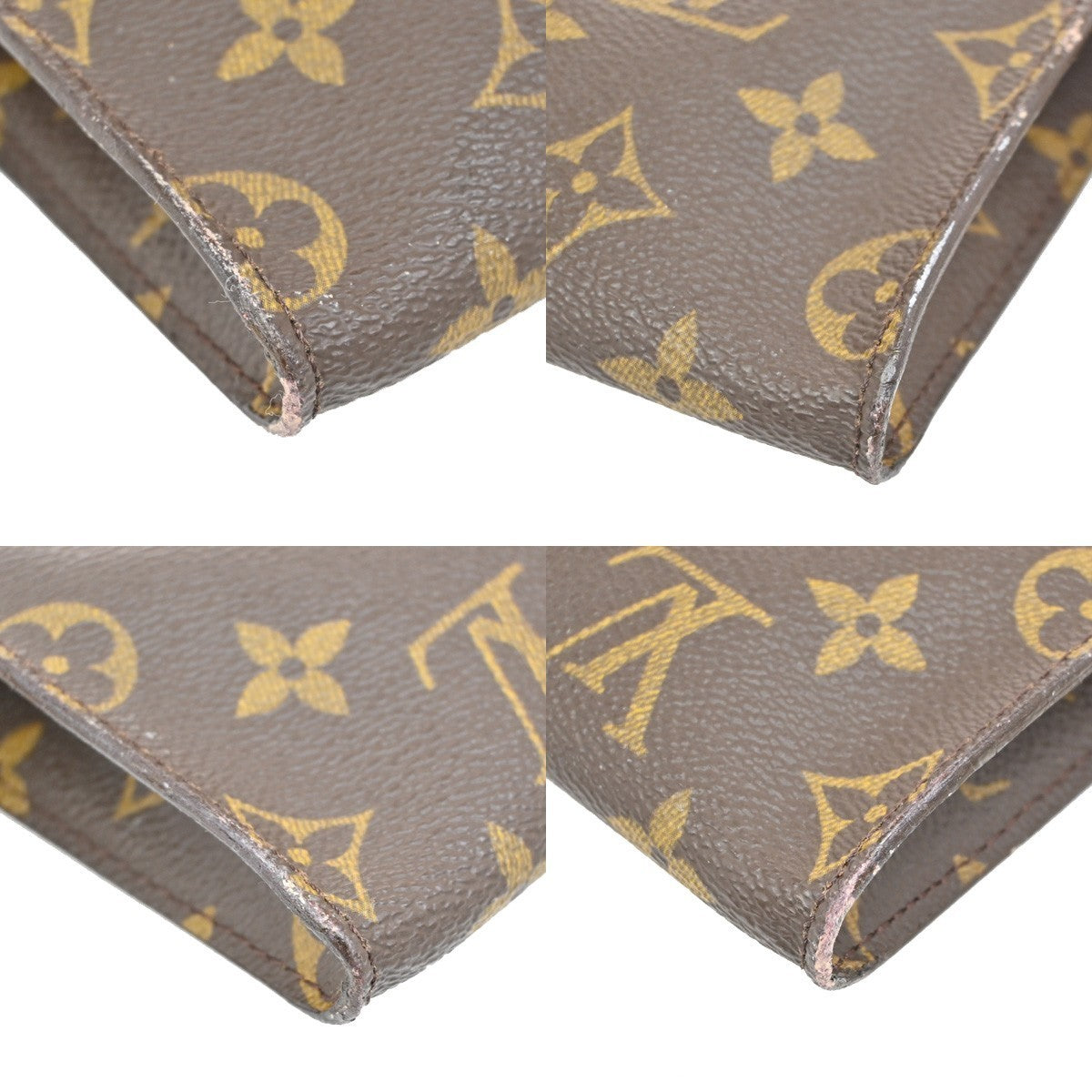 LOUIS VUITTON Logo BUCKET PM Pouch Bag Monogram Leather Brown France 04KP160
