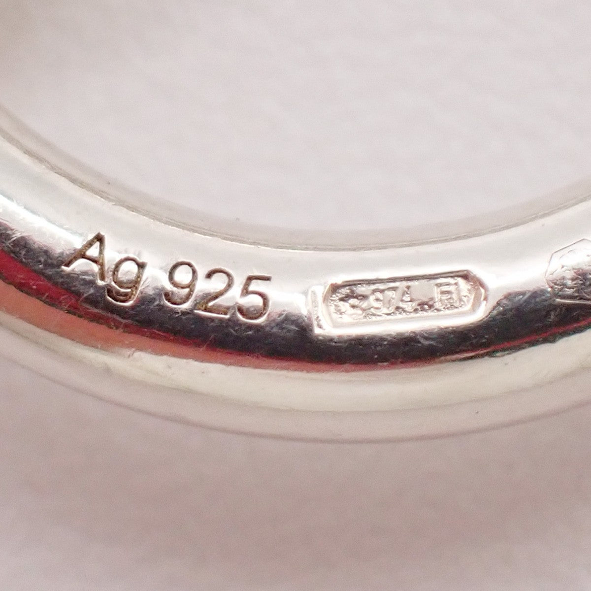 HERMES Logo Amulet 5 Charm Chain Bracelet Bangle Silver 925 France 649LC634