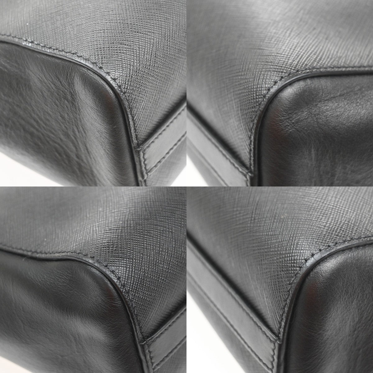 PRADA Logo Galleria Tote Hand Bag Saffiano Leather Black GHW 73PA039