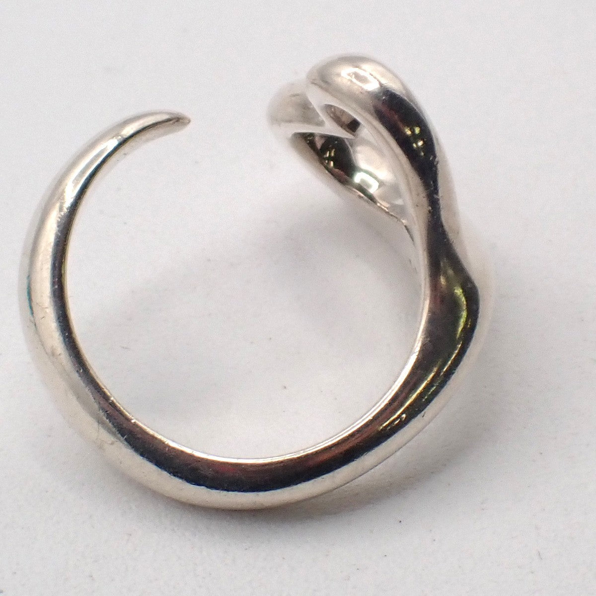 Tiffany & Co. Logo Open Heart  Elsa Peretti Ring US Size 6 Silver Ag 925 09KP564