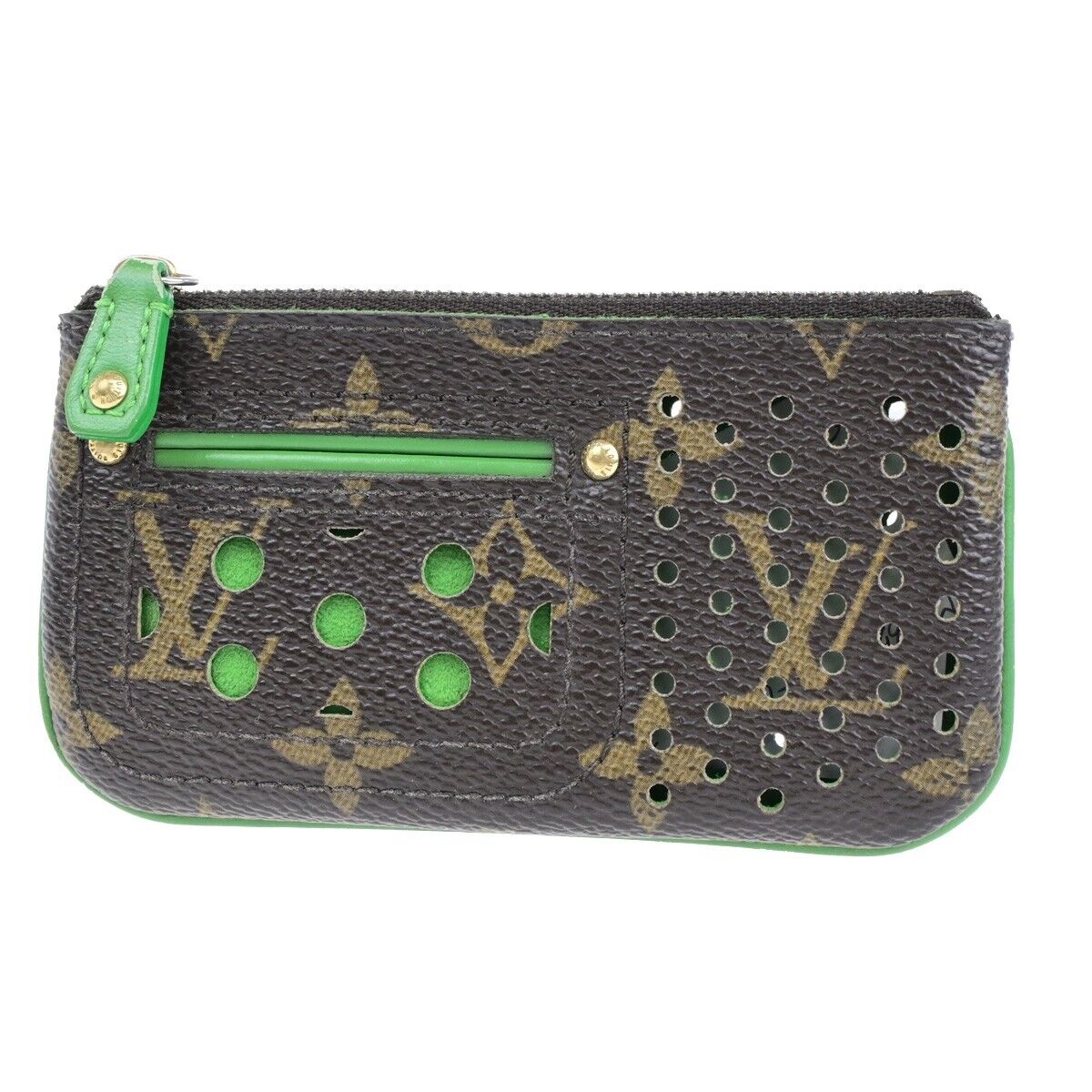 LOUIS VUITTON Pochette Cles Coin Wallet Monogram Perfo BN Green M95186 38FB244
