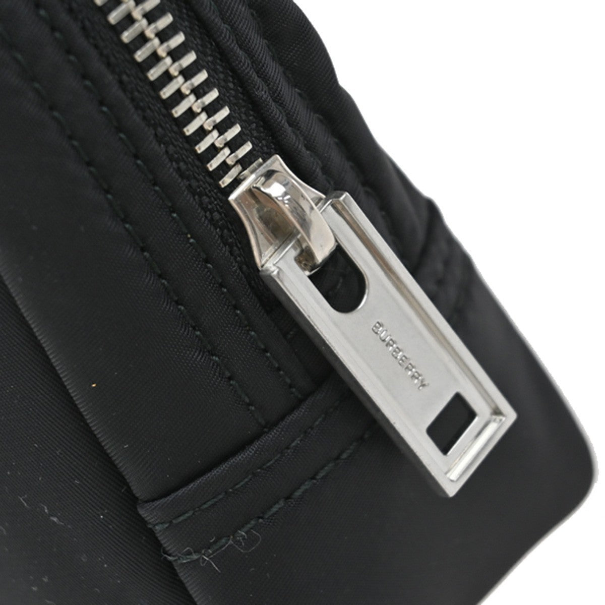BURBERRY Logo Clutch Pouch Bag Nylon Black SHW 65RF576