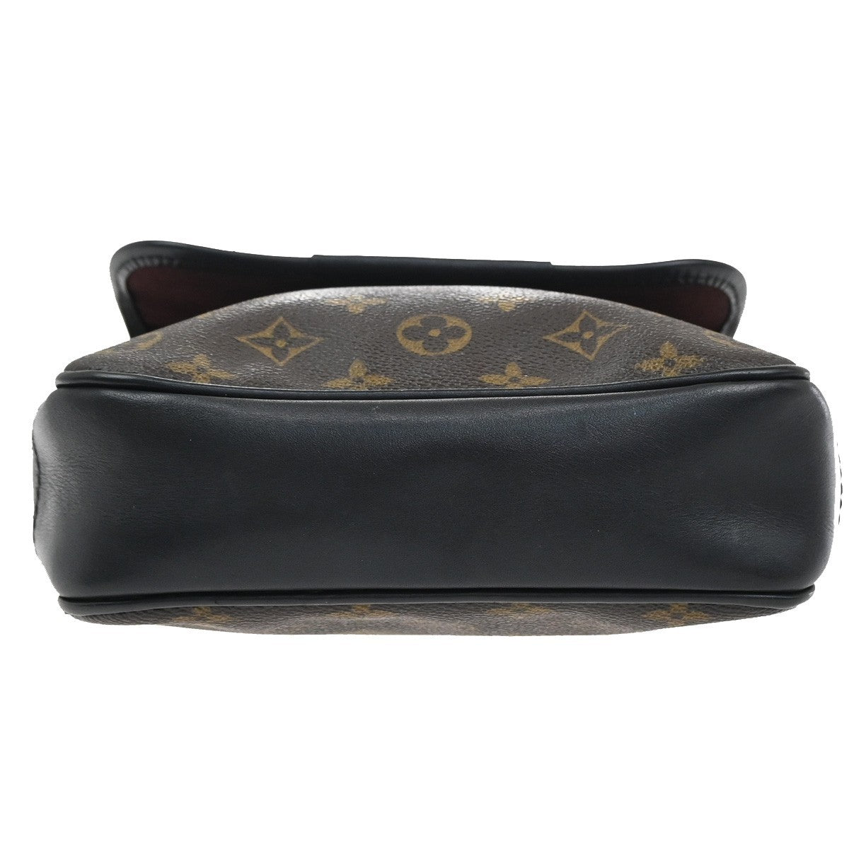 LOUIS VUITTON Bass PM Shoulder Bag Monogram Macassar Brown Black M56717 74KB554