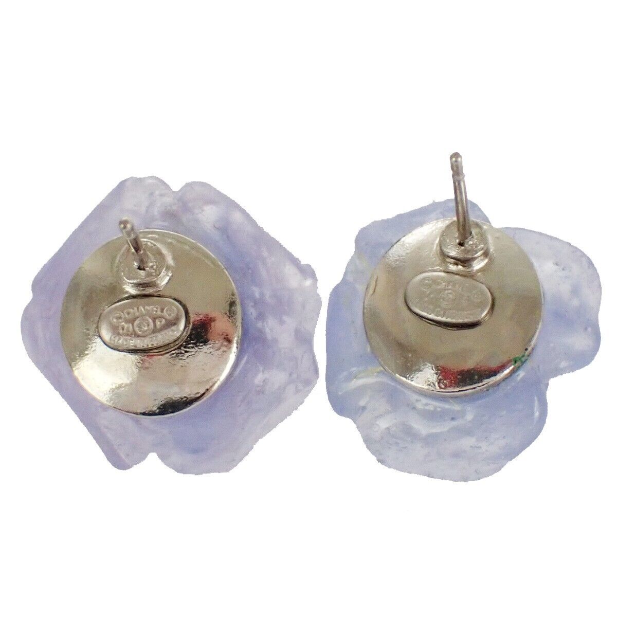 CHANEL Camellia Earrings Studs Bracelet Bangle 2 Set Purple 01P  77RC803