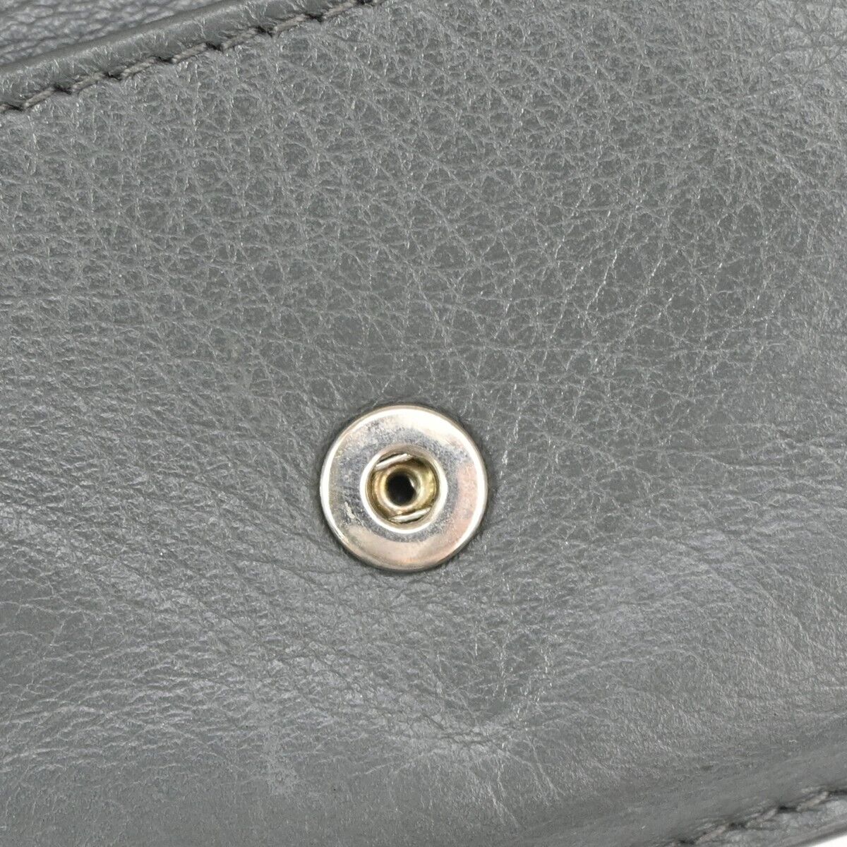 BALENCIAGA Paper Mini Trifold Wallet Purse Leather Gray Silver Italy 09DA072