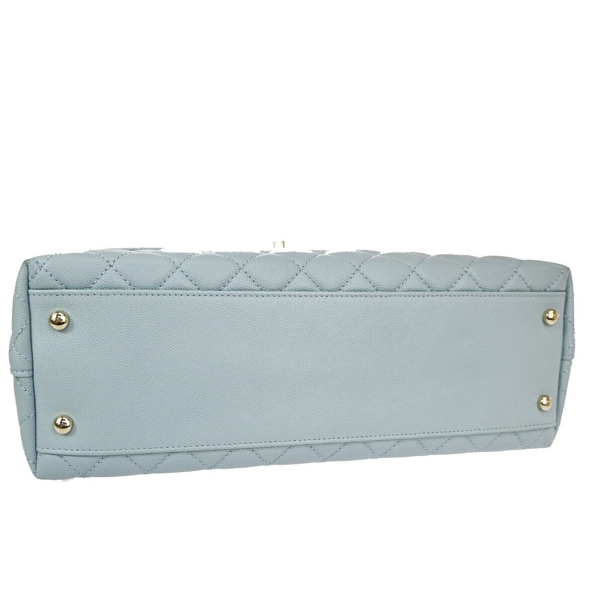 CHANEL CC Matelasse 2Way Chain Shoulder Bag Caviar Skin Leather Blue 901RH897