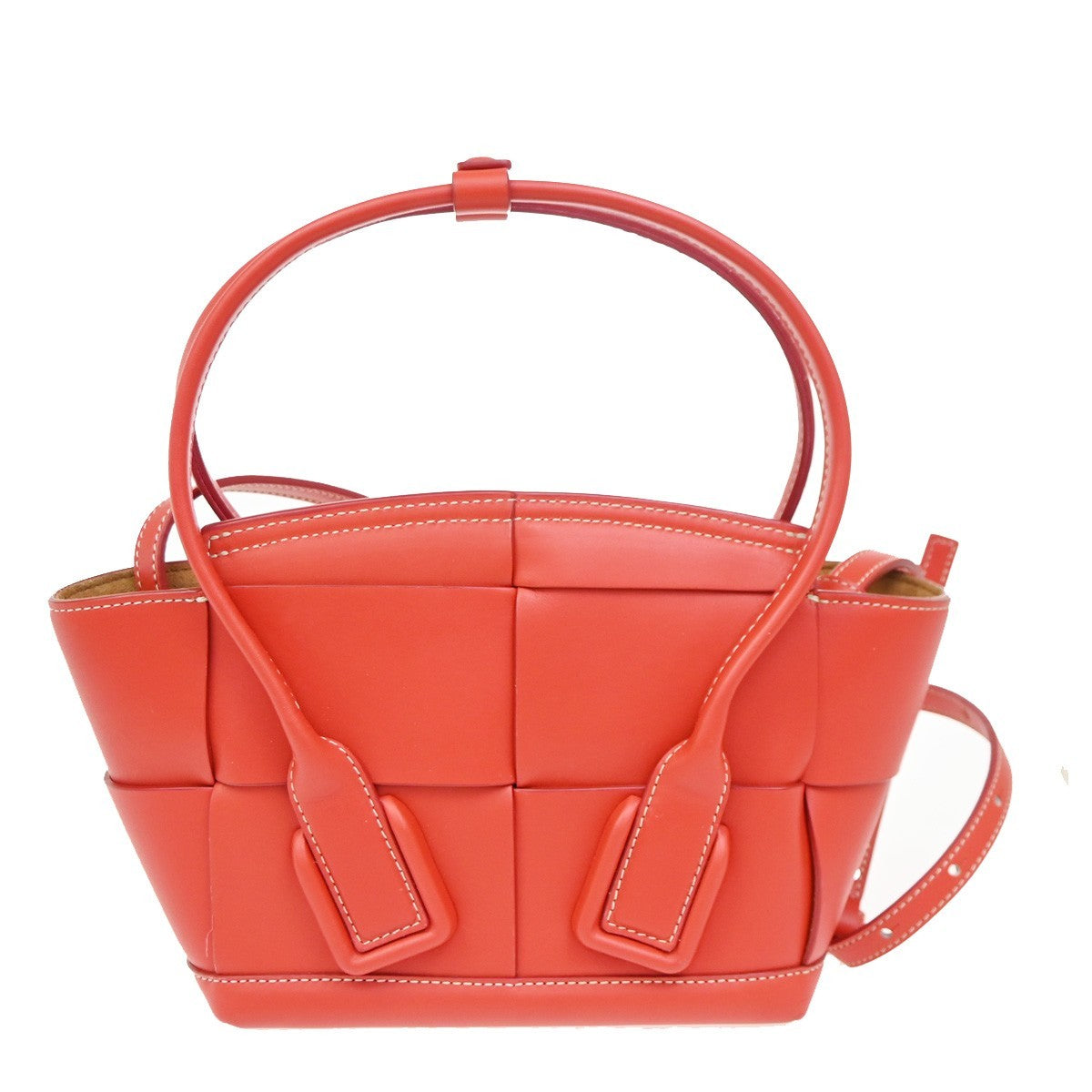 BOTTEGA VENETA Arco 2Way Shoulder Bag Hand Bag Suede Leather Red Italy 689RL773