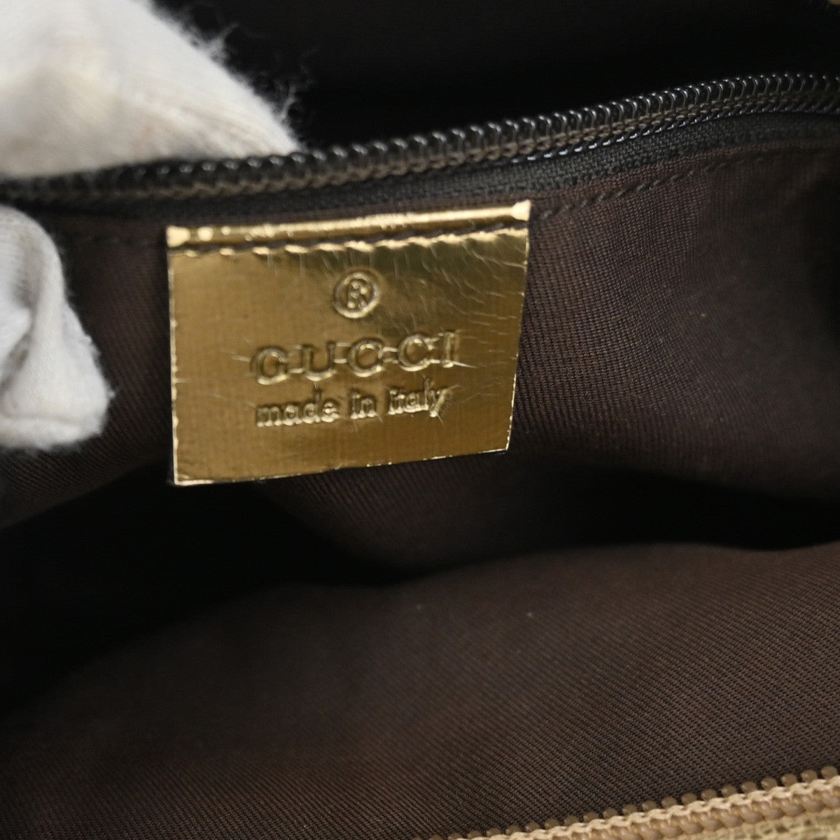 GUCCI Logo GG Pattern Crossbody Shoulder Bag Canvas Leather Beige GHW 04ZA149