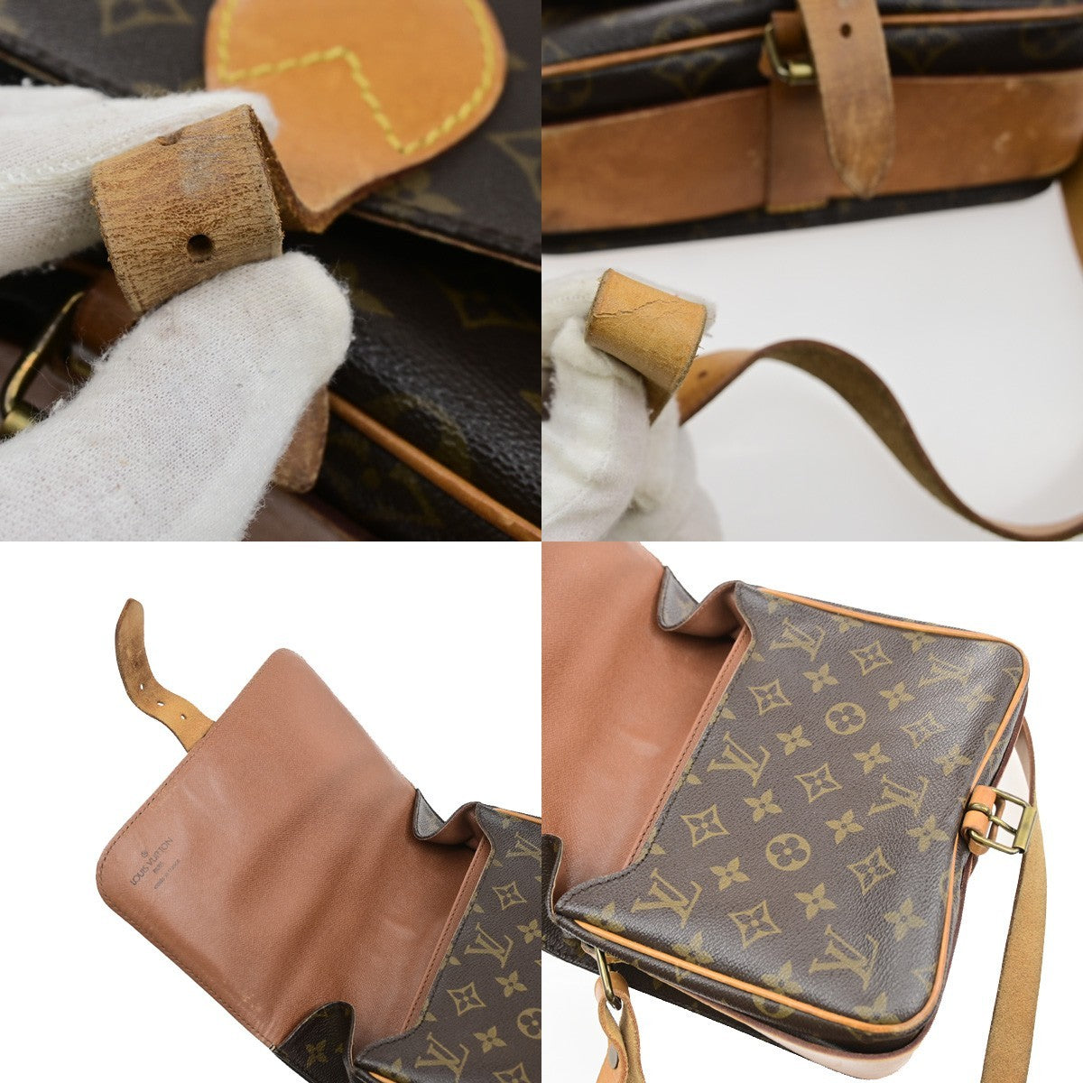 LOUIS VUITTON Cartouchiere MM Shoulder Bag Monogram Leather Brown M51253 82YJ225