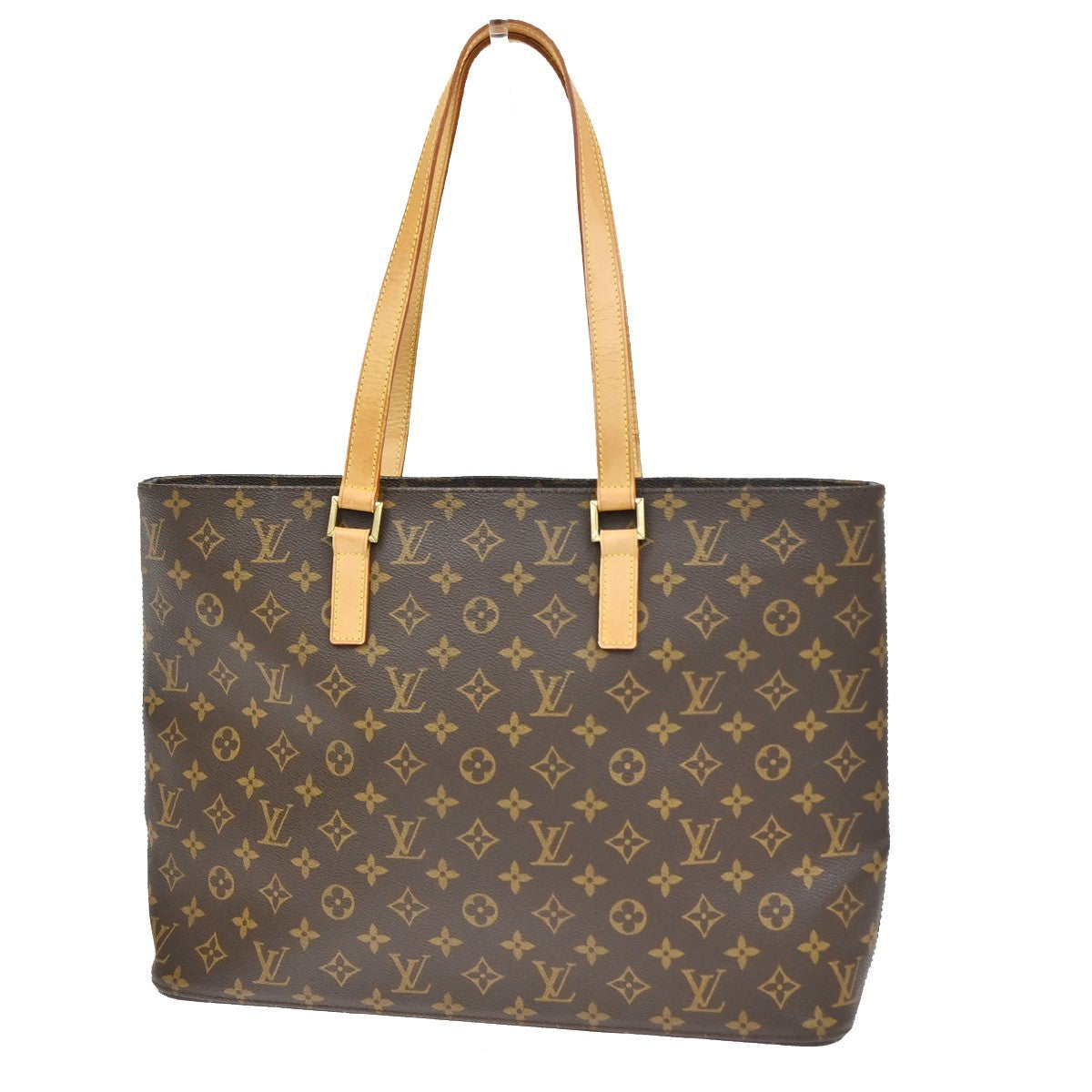 LOUIS VUITTON Logo Luco Shoulder Tote Bag Monogram Leather Brown M51155 77CA904
