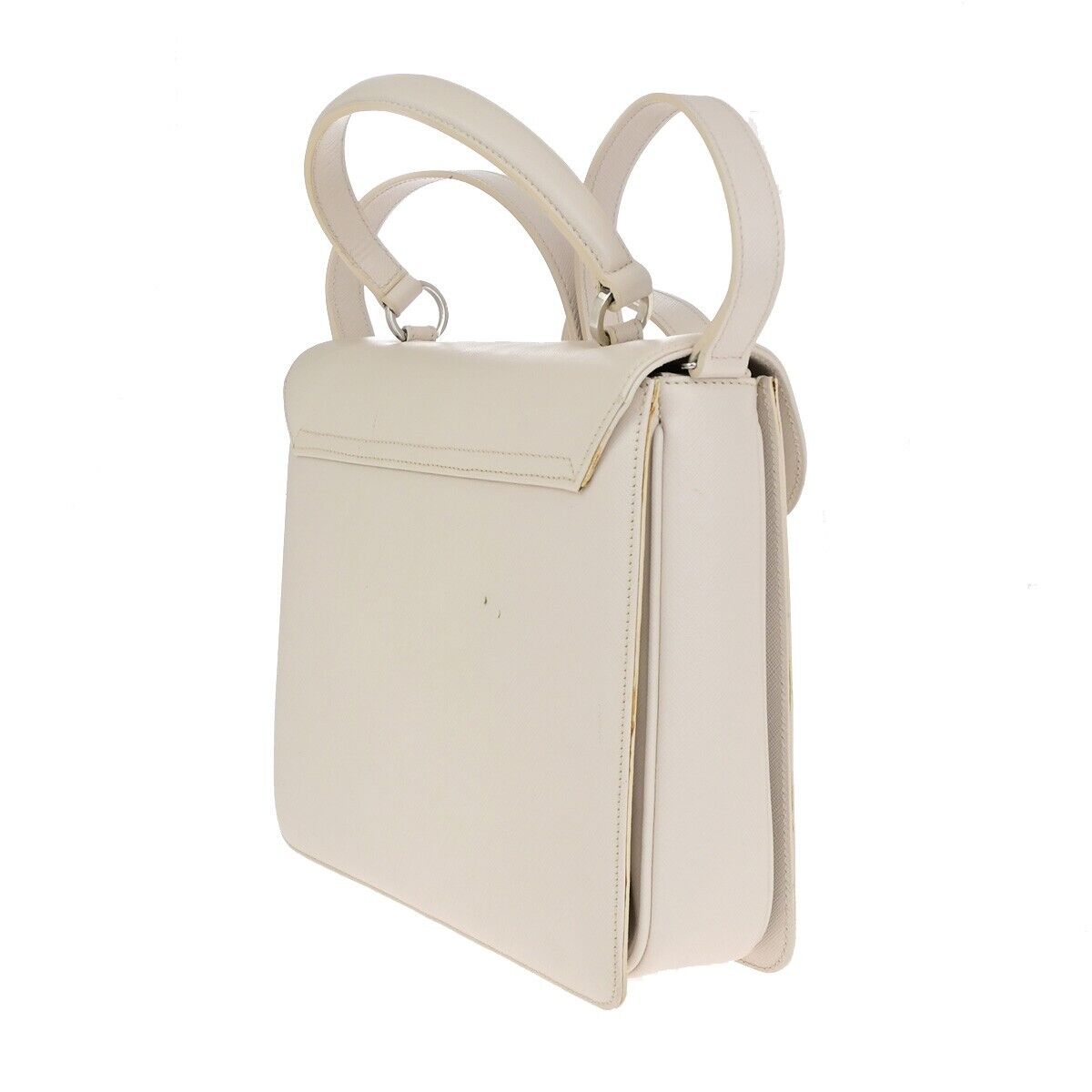 SALVATORE FERRAGAMO Logo Gancini 2Way Shoulder Bag Leather Ivory SHW 33EC737