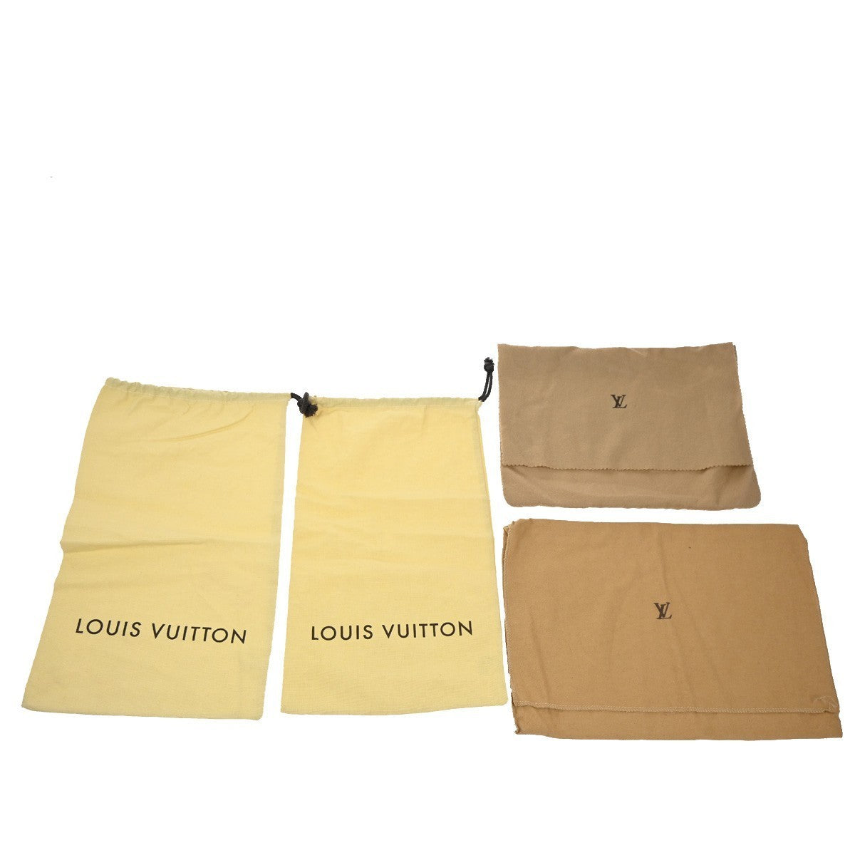 LOUIS VUITTON Logo 11 Set Drawstring Dust Bag Canvas Cotton Beige Brown 09KB577