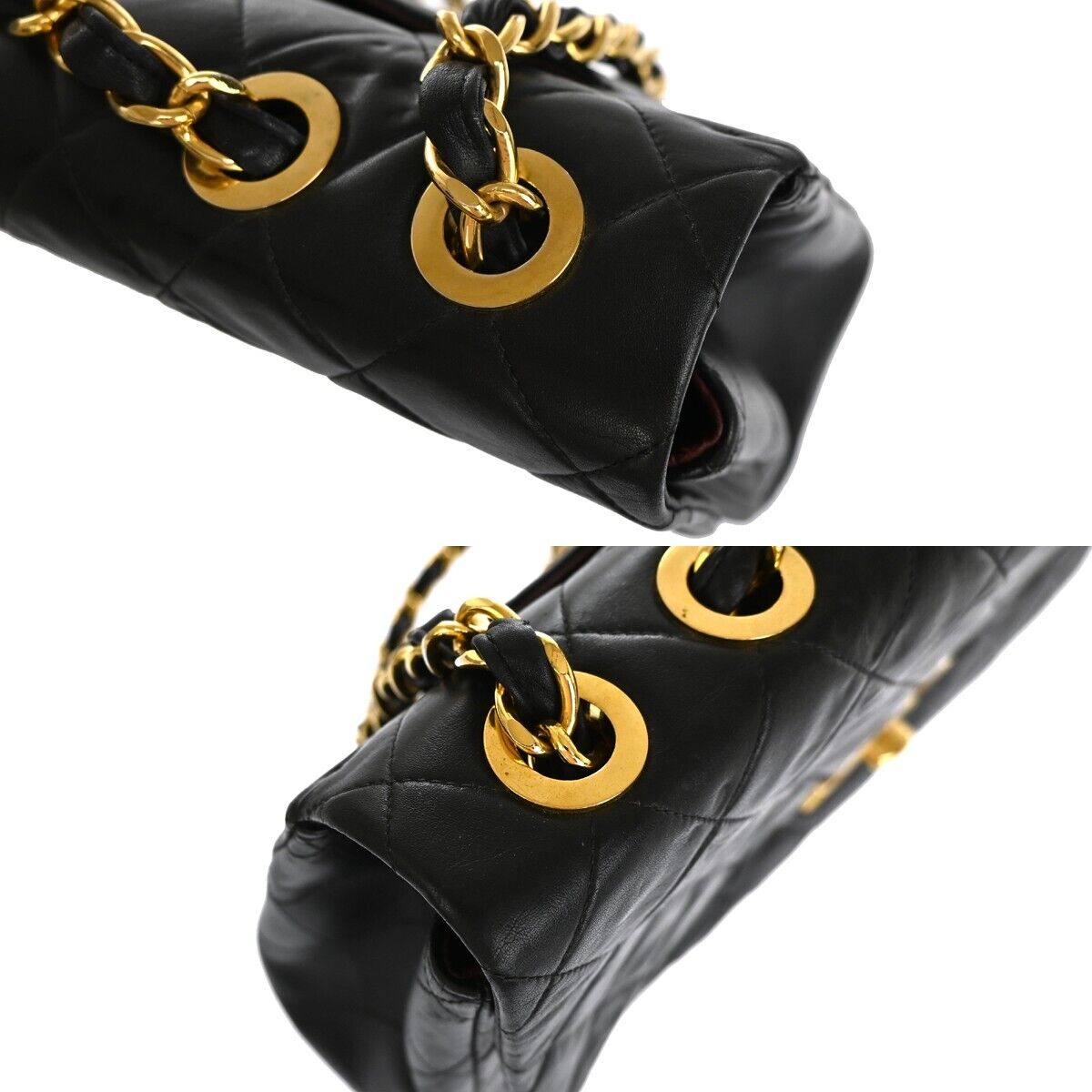 CHANEL CC Maxi Jumbo Matelasse 34 Chain Shoulder Bag Leather Black GHW 858RH948