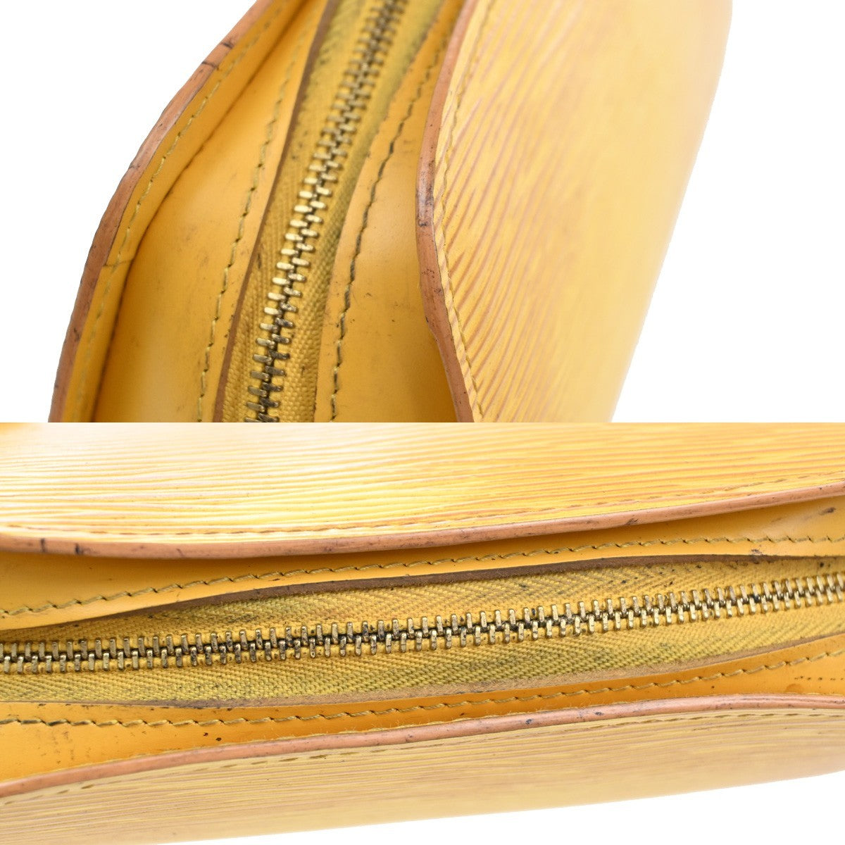 LOUIS VUITTON LV Logo Dauphine PM Pouch Bag Epi Leather Yellow M48449 02KB666