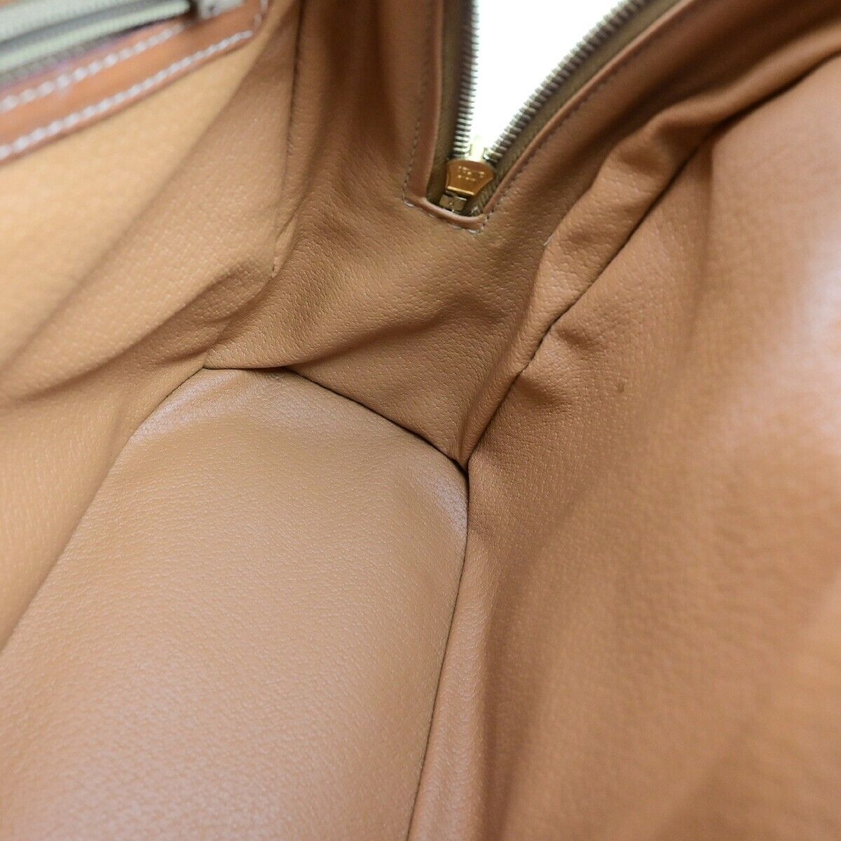 CELINE Logo Macadam Pattern Hand Bag PVC Leather Brown GHW Made in Italy 86ED033