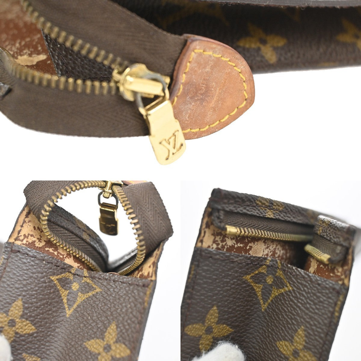 LOUIS VUITTON 2 Set Poche Toilette 26 Clutch Bag Monogram Leather Brown 02CA916