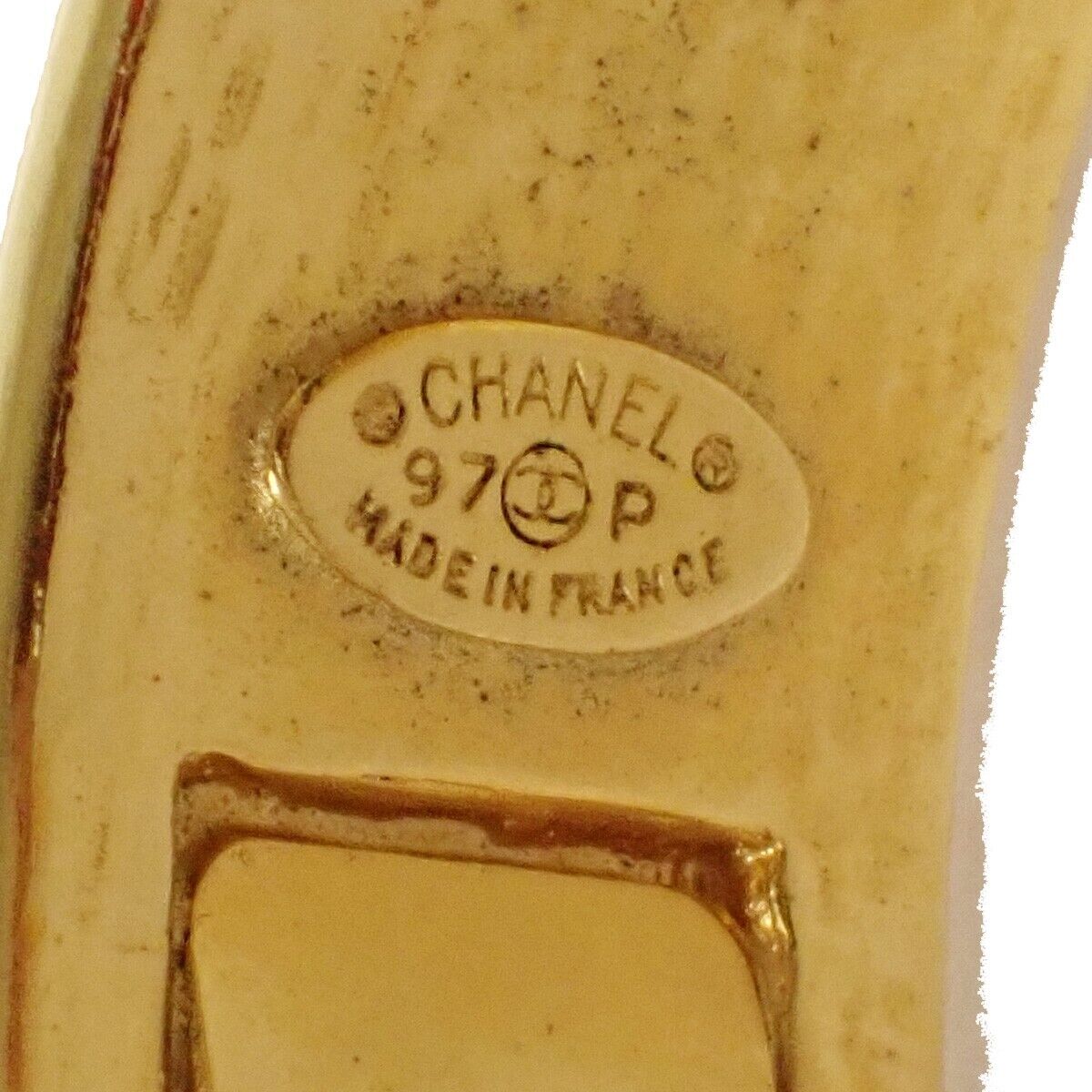 CHANEL CC Lapis Lazuli Bracelet Bangle 97P GHW Blue Accessory Vintage 28RH121