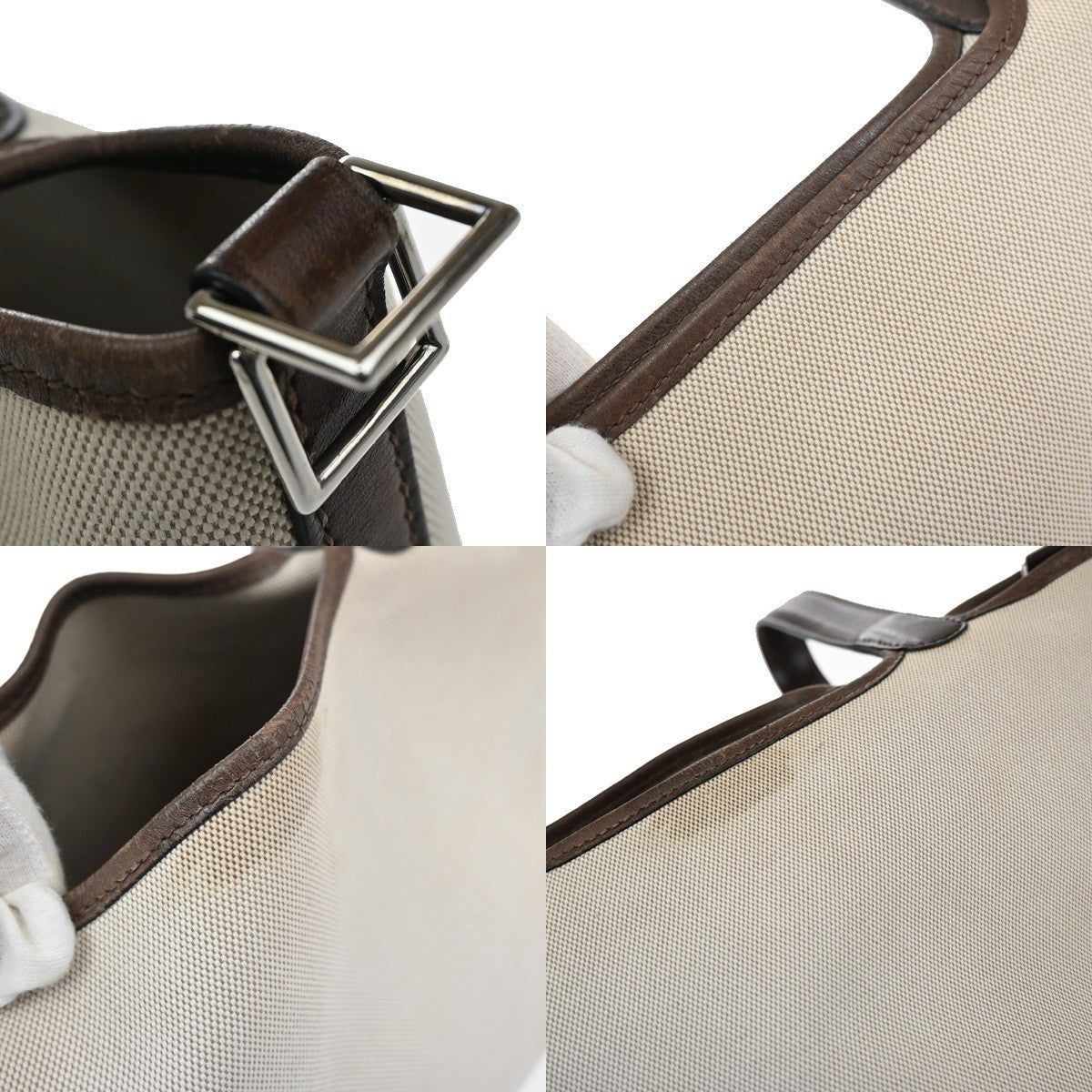 HERMES Logo Picotin 14 PM Hand Tote Bag Toile H Leather Brown SHW 689RL244