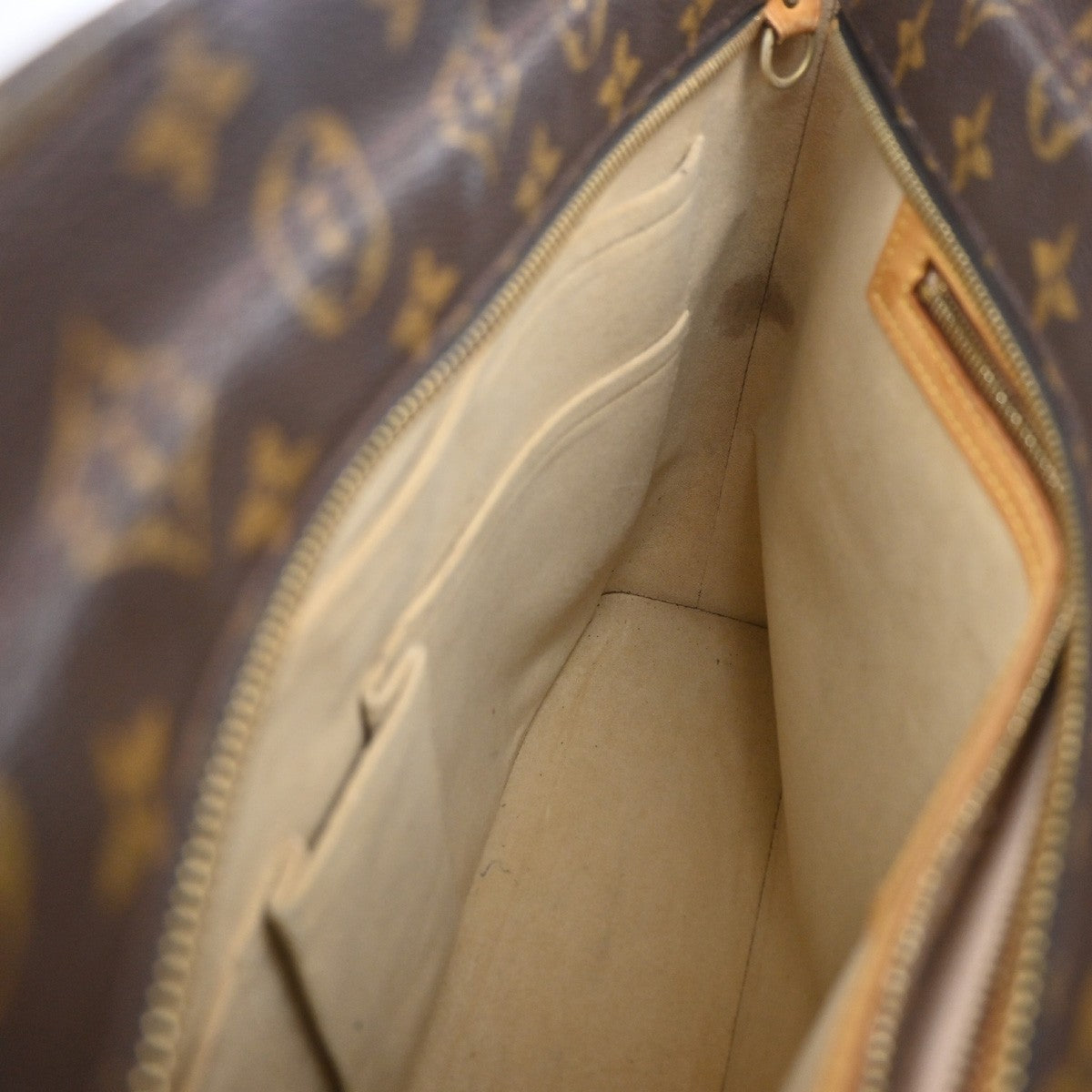 LOUIS VUITTON Logo Luco Shoulder Tote Bag Monogram Leather Brown M51155 74CA733
