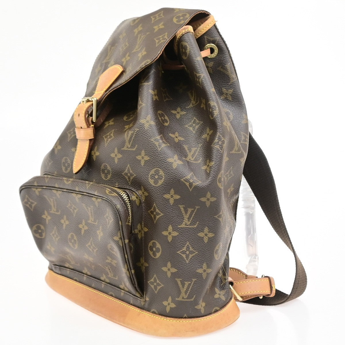 LOUIS VUITTON Montsouris GM Backpack Bag Monogram Leather Brown M51135 95PA104