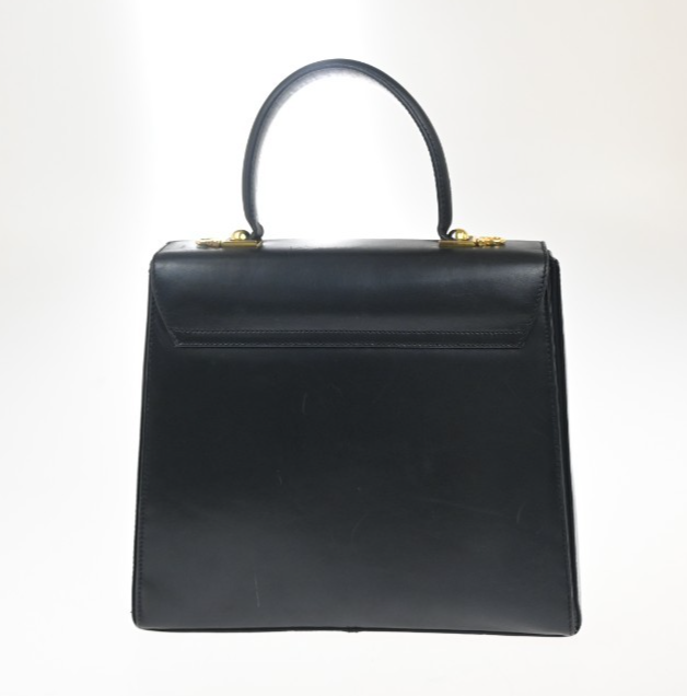 SALVATORE FERRAGAMO Gancini Hand Bag Leather Black GHW 38ZA214