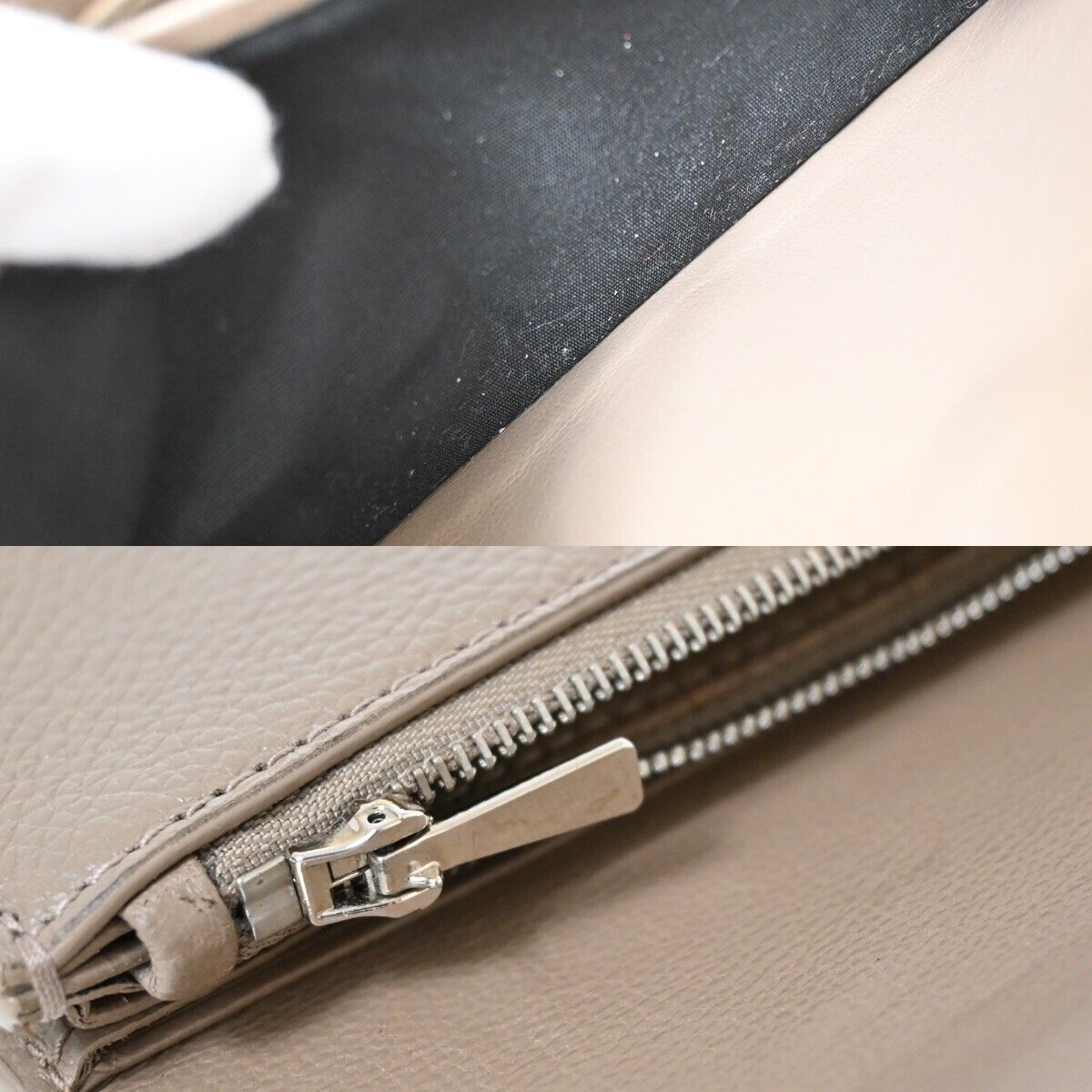 BALENCIAGA Long Bifold Cash Slim Money Wallet Purse Leather Beige Italy 30HB224