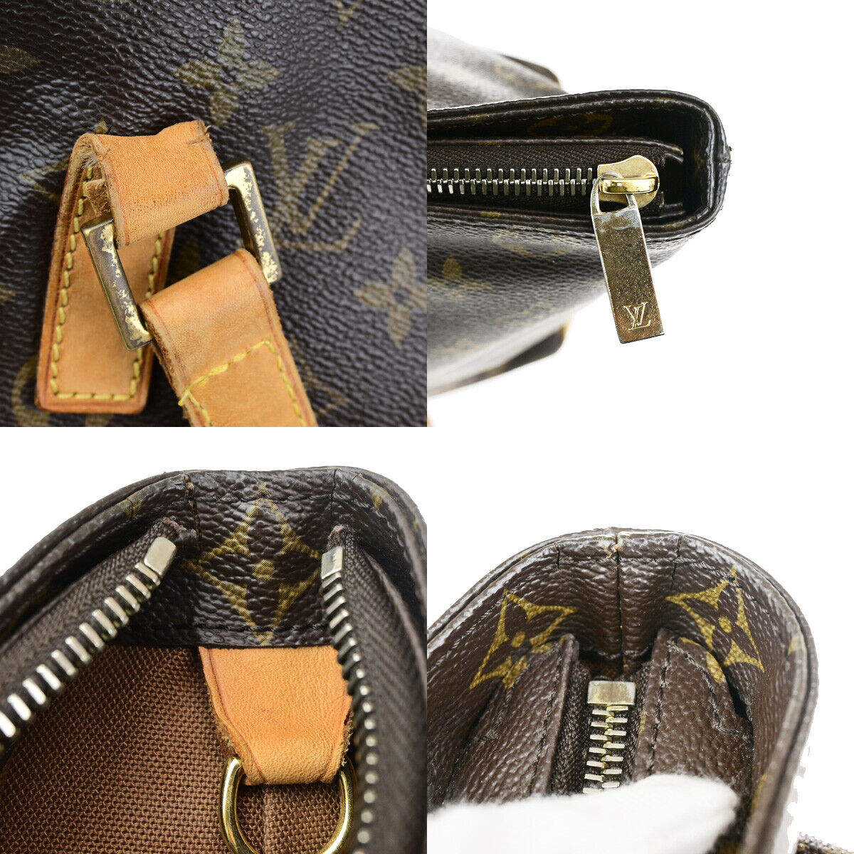 LOUIS VUITTON Cabas Mezzo Shoulder Bag Monogram Leather Brown M51151 34YG515