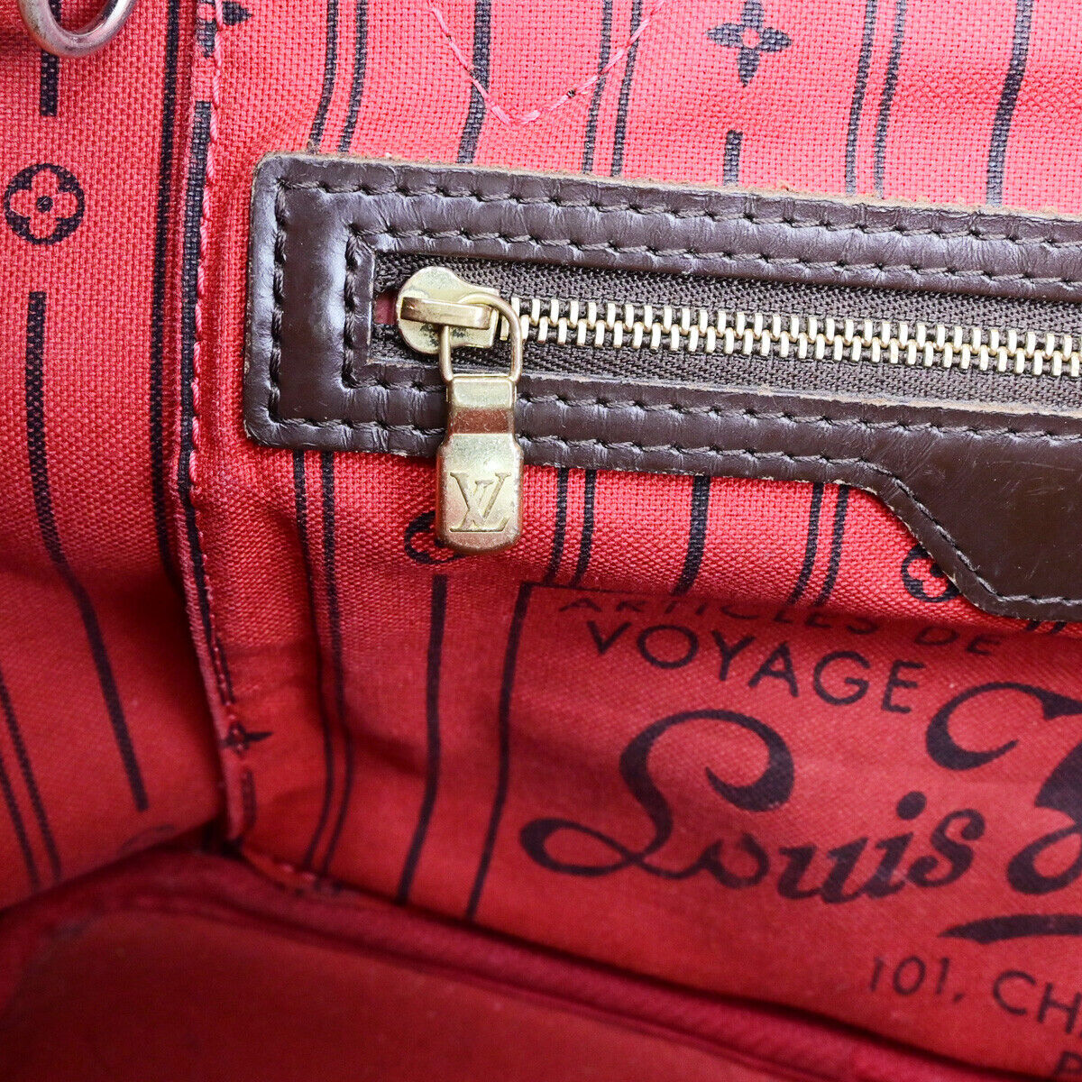 LOUIS VUITTON Neverfull PM Shoulder Tote Bag Damier Leather Brown N51109 79SJ514