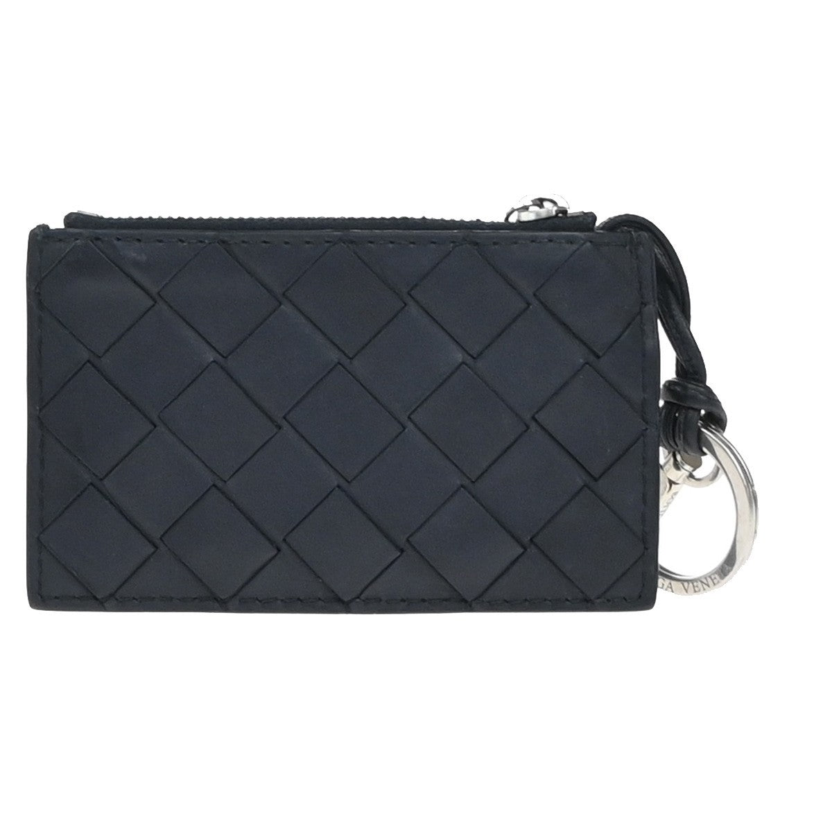 BOTTEGA VENETA Logo Intrecciato Coin Case Wallet Leather Black Italy 66KB125