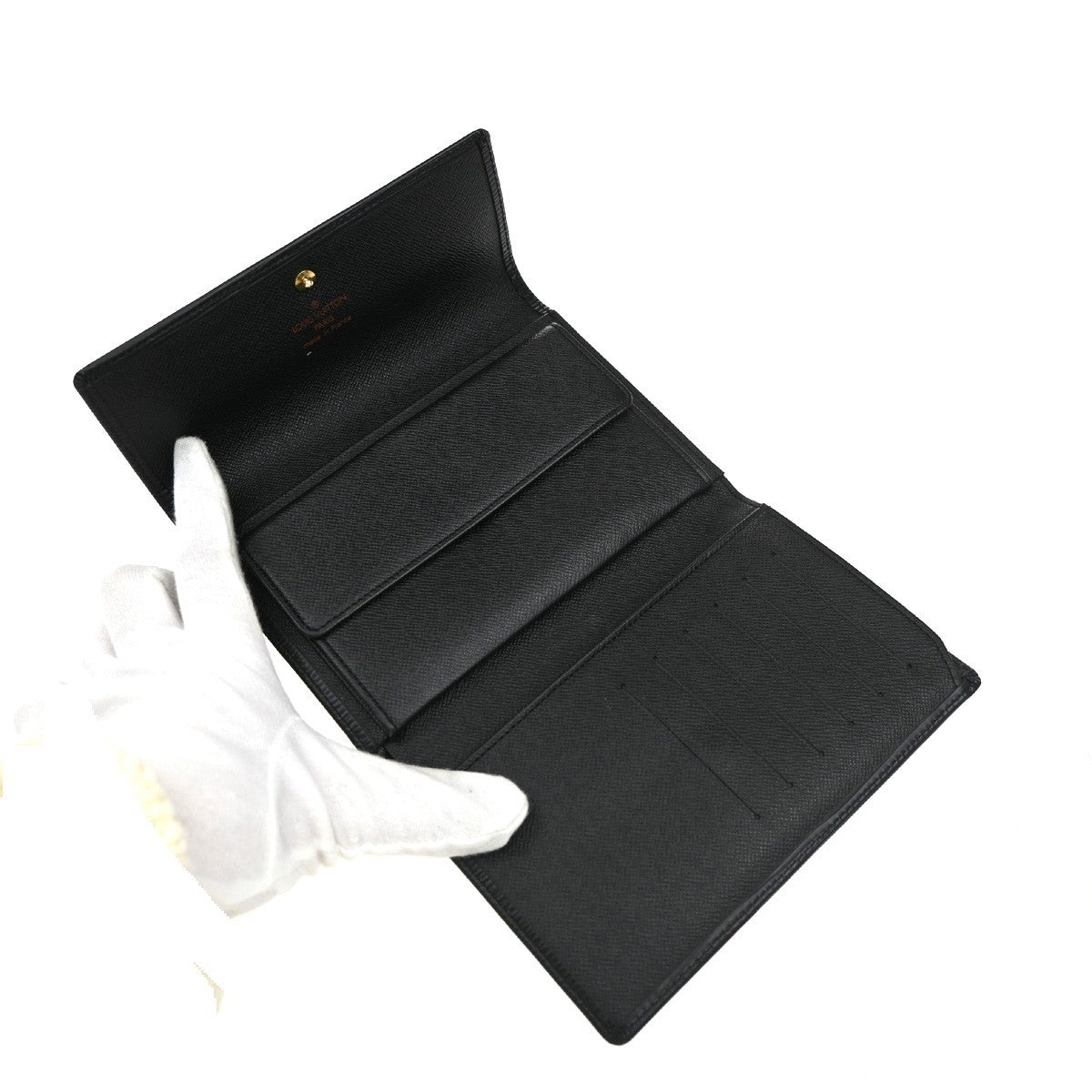 LOUIS VUITTON Porte Tresor Etui Papie Wallet Epi Leather Black M63712 09EG233