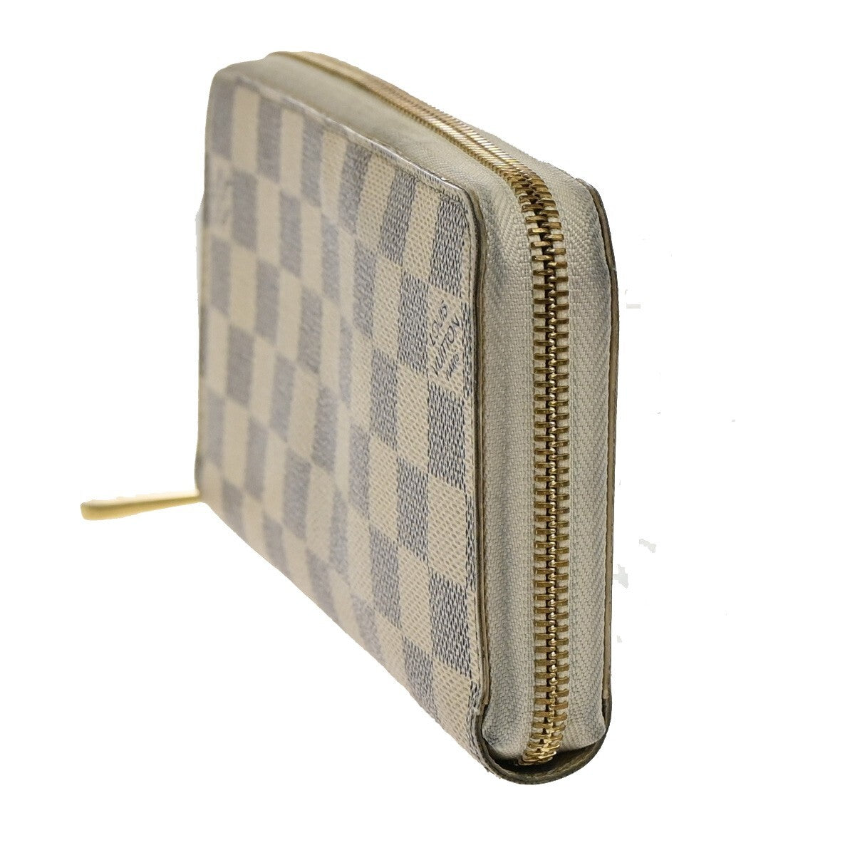 LOUIS VUITTON Long Zippy Wallet Purse Damier Azur Leather White N60019 32FB651