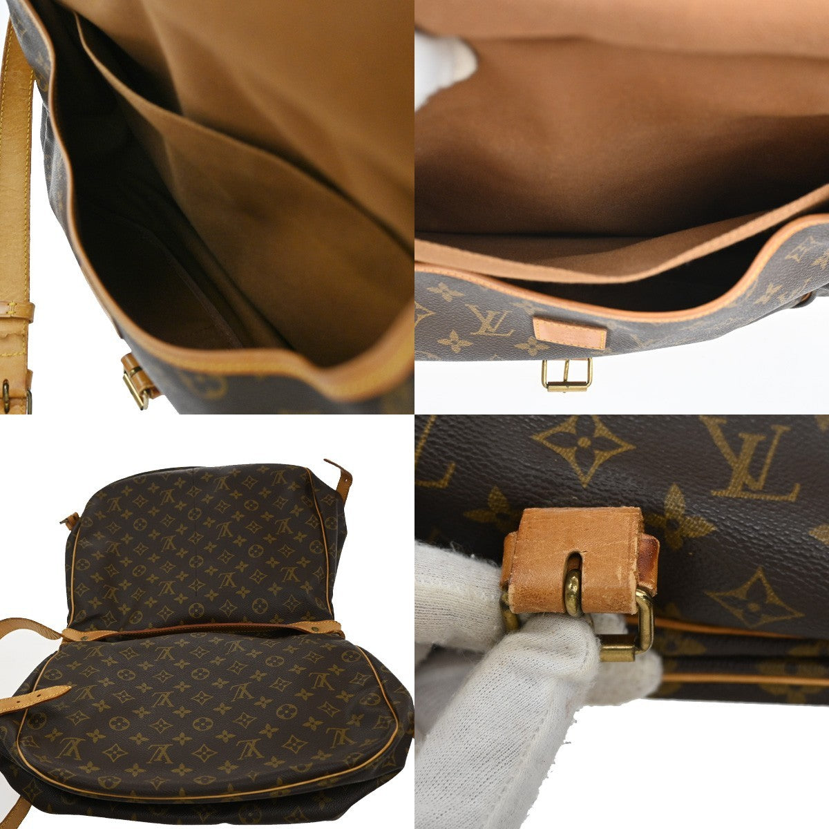 LOUIS VUITTON Saumur 35 Shoulder Bag Monogram Leather BN France M42254 86KB913