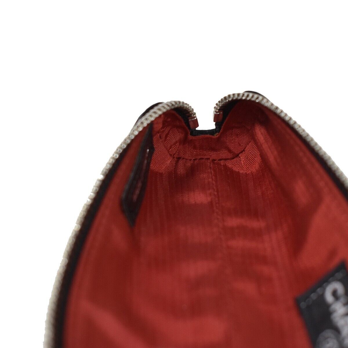 CHANEL CC Logo Travel Line Pen Case Pouch Nylon Black Silver France 05RH704