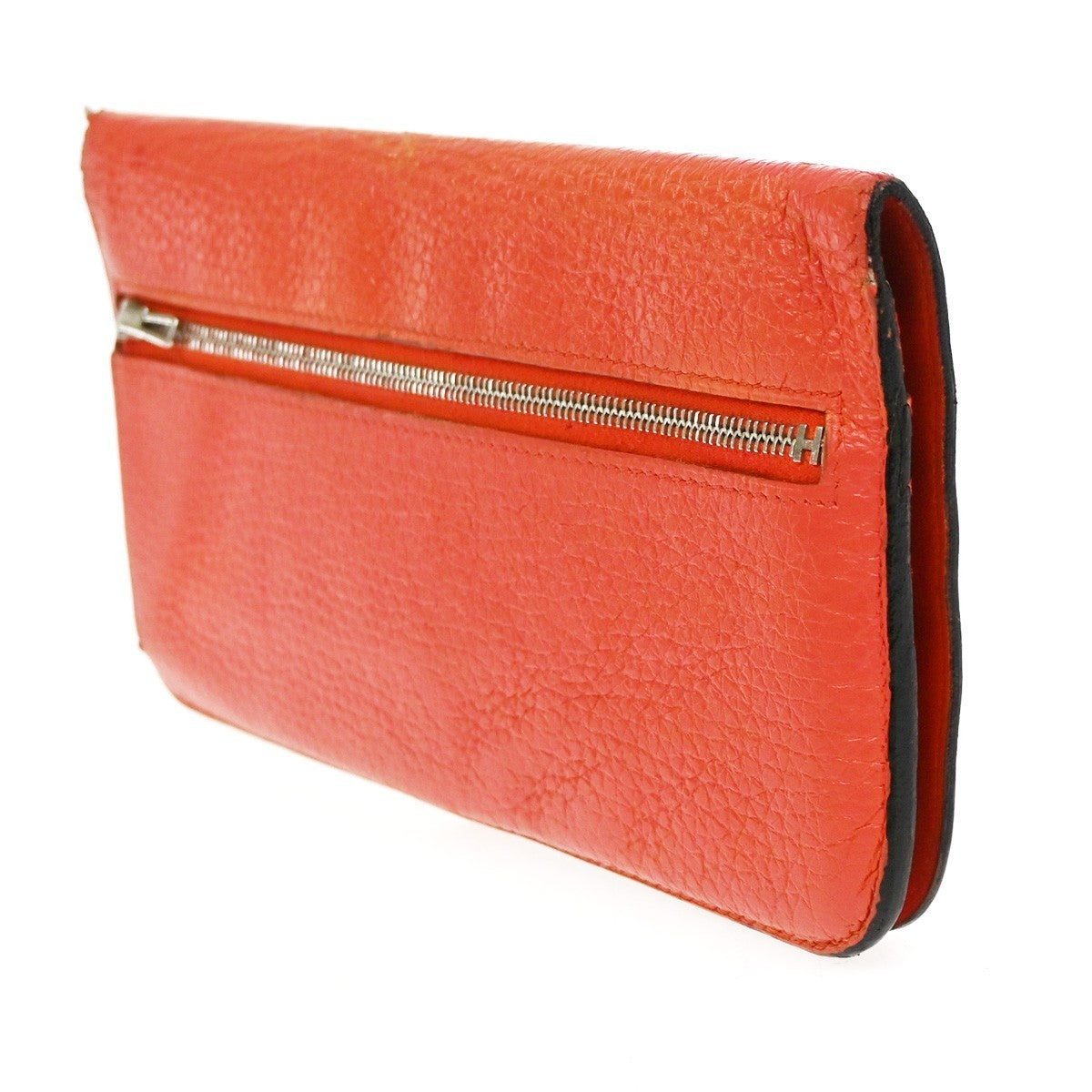 HERMES Logos Dogon GM Long Bifold Wallet Togo Leather Red  France SHW 31RL985
