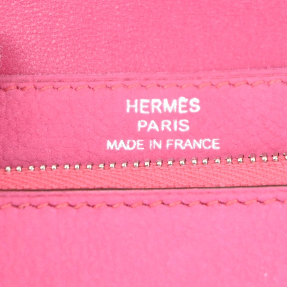 HERMES Dogon Long Bifold Wallet Eversoft Leather Pink France  square J 92RQ064
