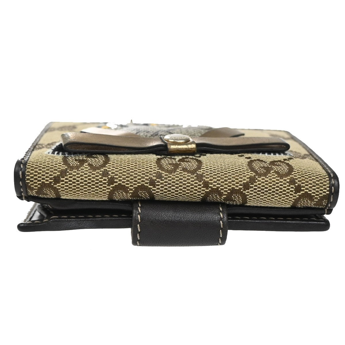 GUCCI Guccioli Chihuahua GG Bifold Wallet Purse Canvas Leather BN Italy 31YJ160