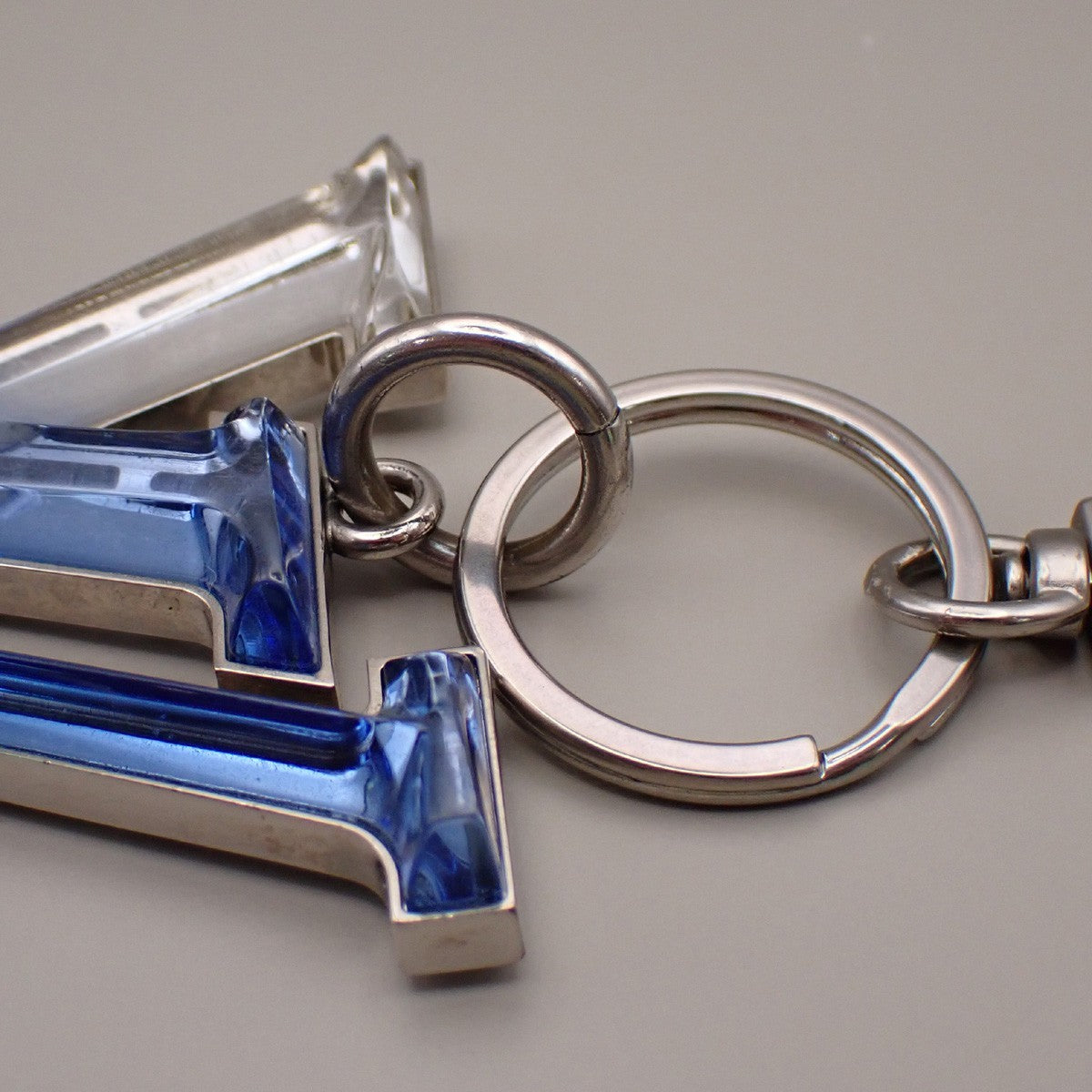 LOUIS VUITTON Bijoux Sac LV Prism Bag Charm Silver Blue MP2365 61YH697