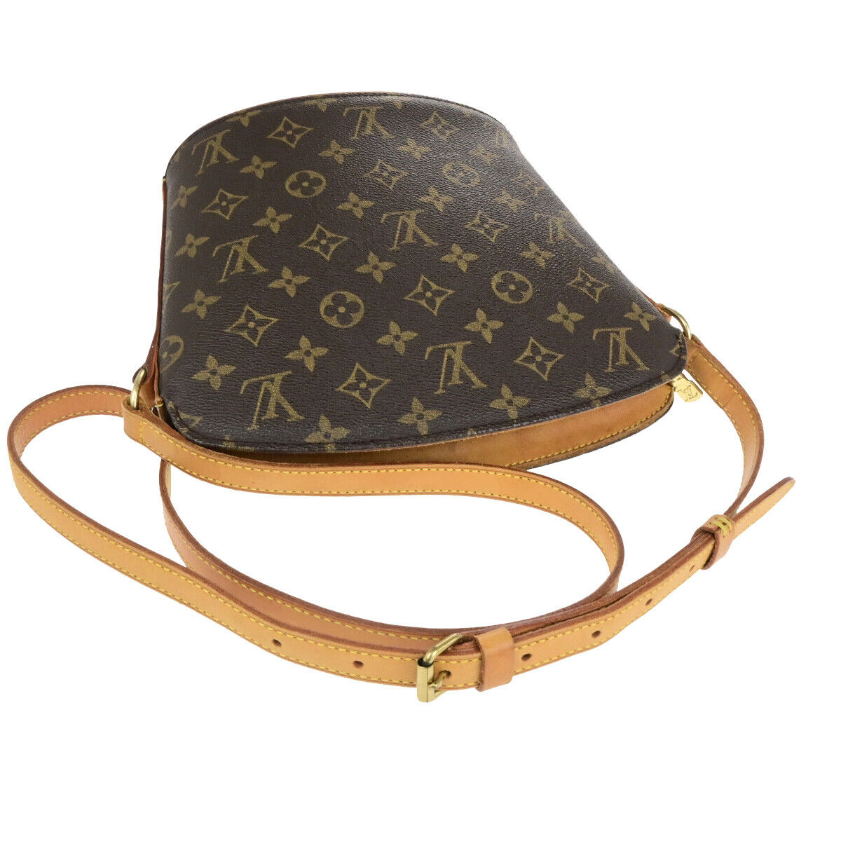 LOUIS VUITTON Logo Drouot Shoulder Bag Monogram Leather Brown M51290 75KA503