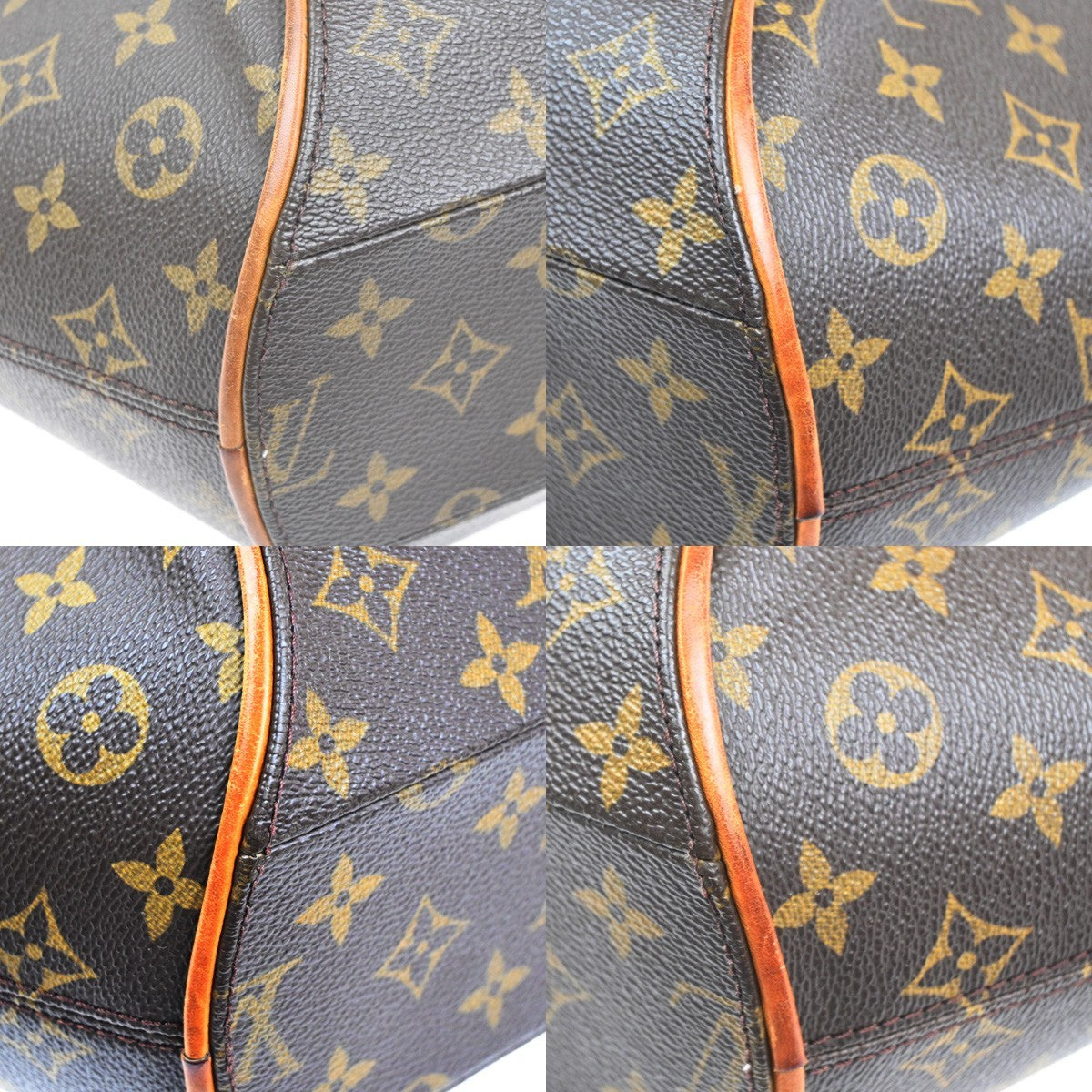 LOUIS VUITTON LV Logo Ellipse MM Hand Bag Monogram Leather Brown M51126 88MA480