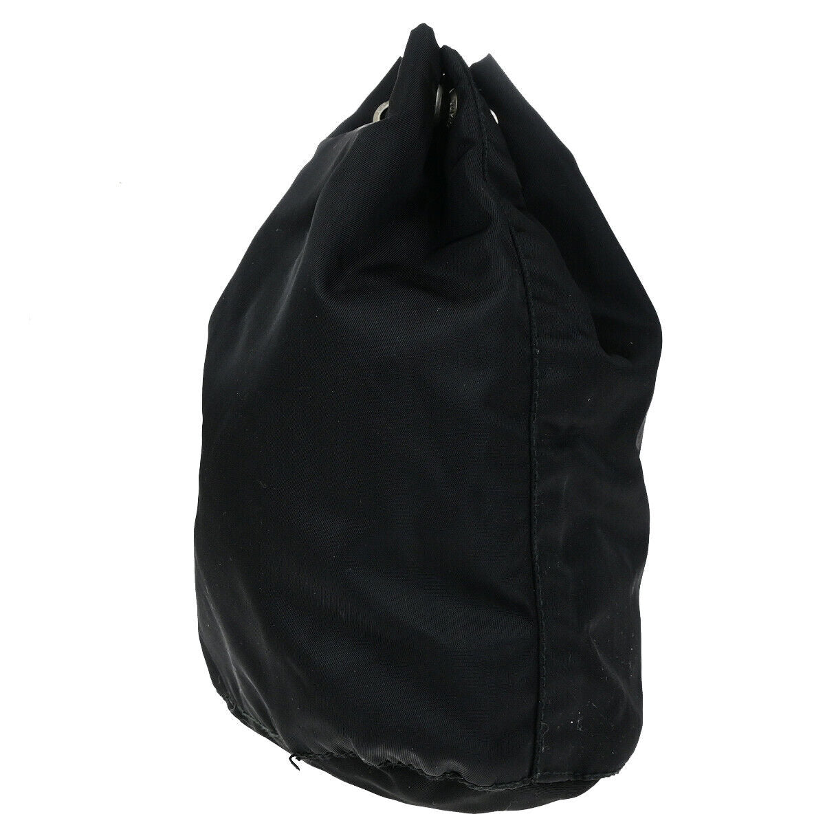 PRADA Logo Tessuto Mini Drawstring Pouch Nylon Leather Black SHW Italy 36YG794
