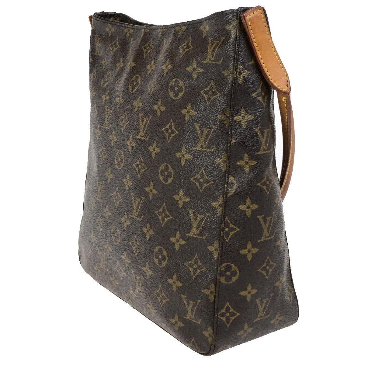 LOUIS VUITTON Looping GM Shoulder Bag Monogram Leather Brown M51145 34FB292